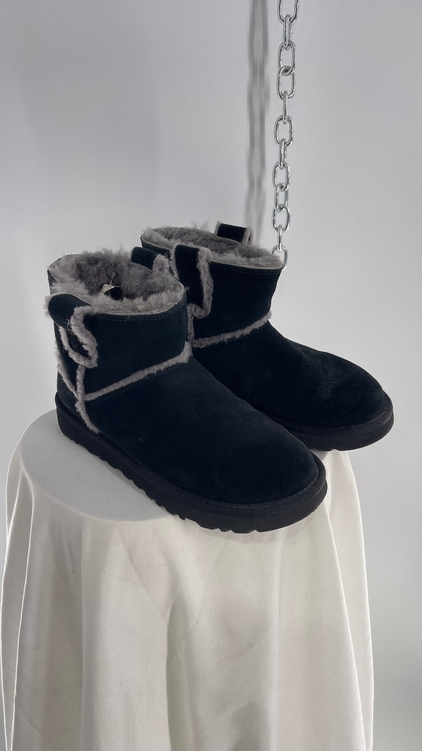 UGG Black/Grey Mini Spill Seam Boot (7)