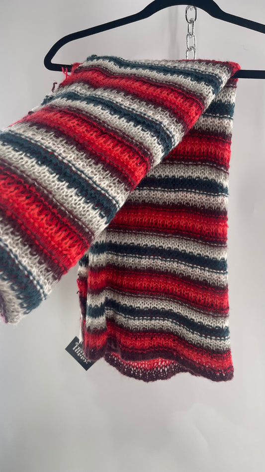 Open Knit Scarf Gray Tones