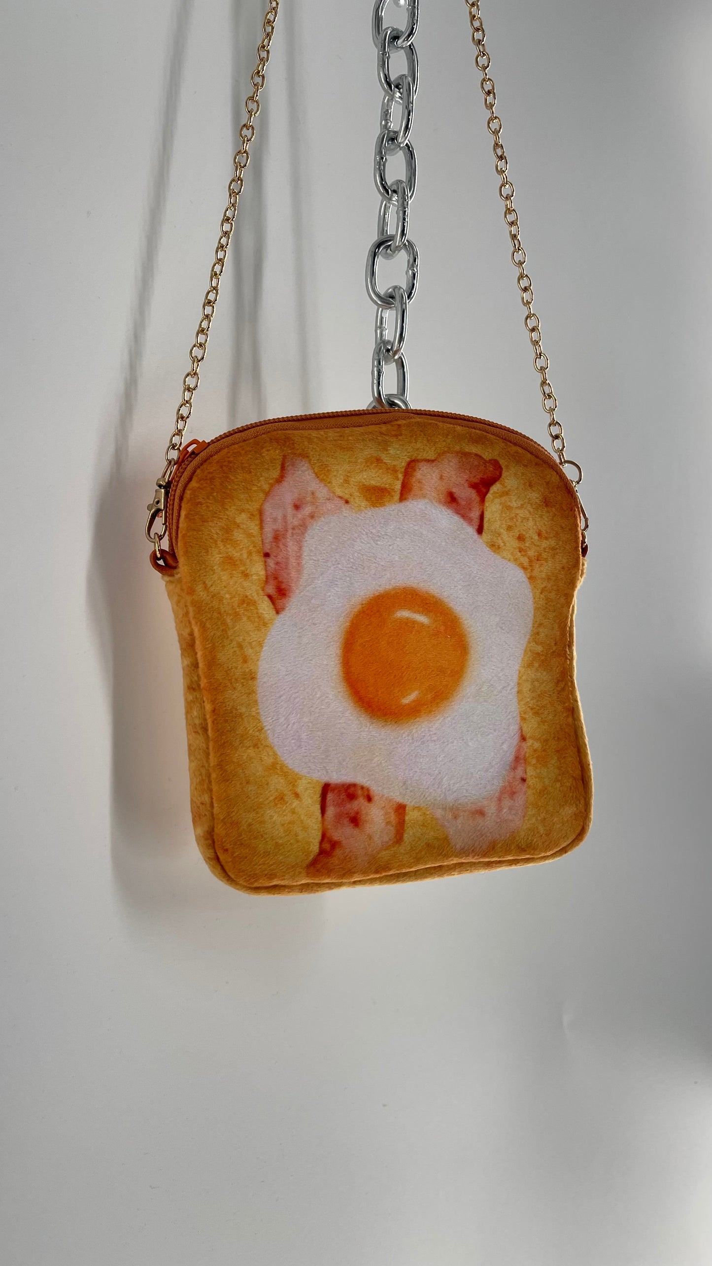 Toast Purse with Egg and Bacon Strips- Breakfast on The Go Bag