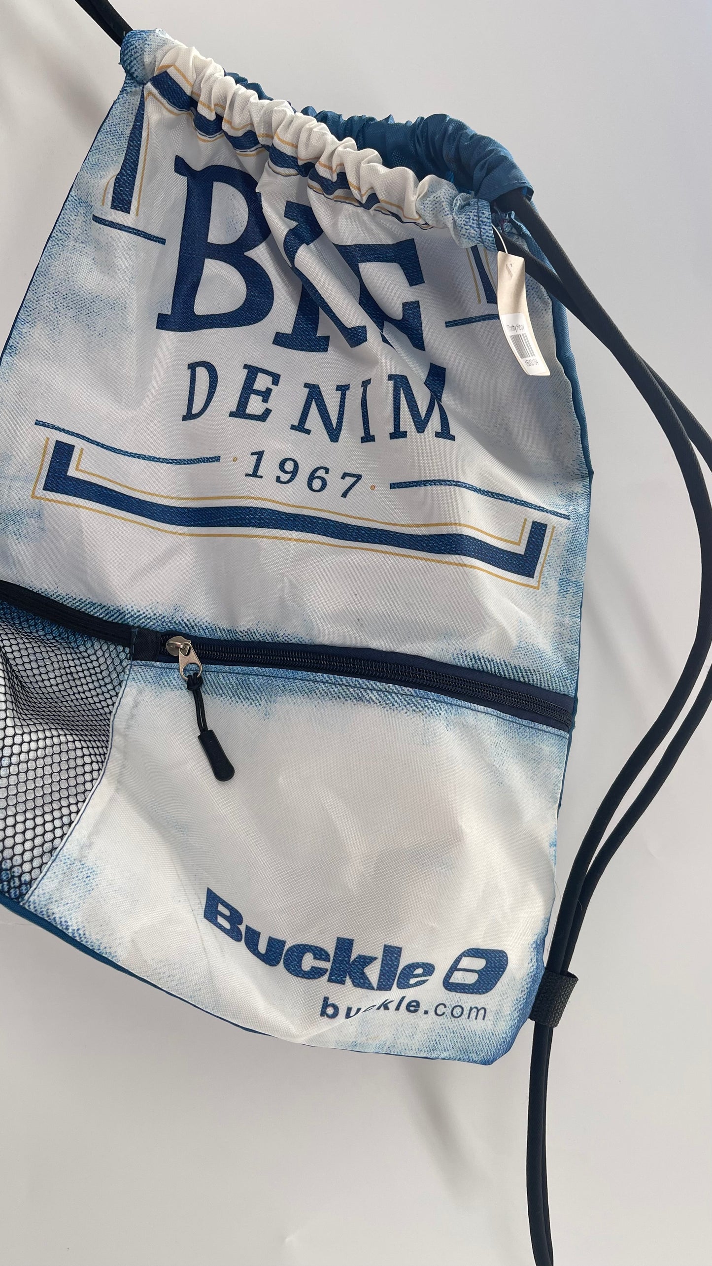 BUCKLE BKE Denim Athletic Gym Drawstring Bag