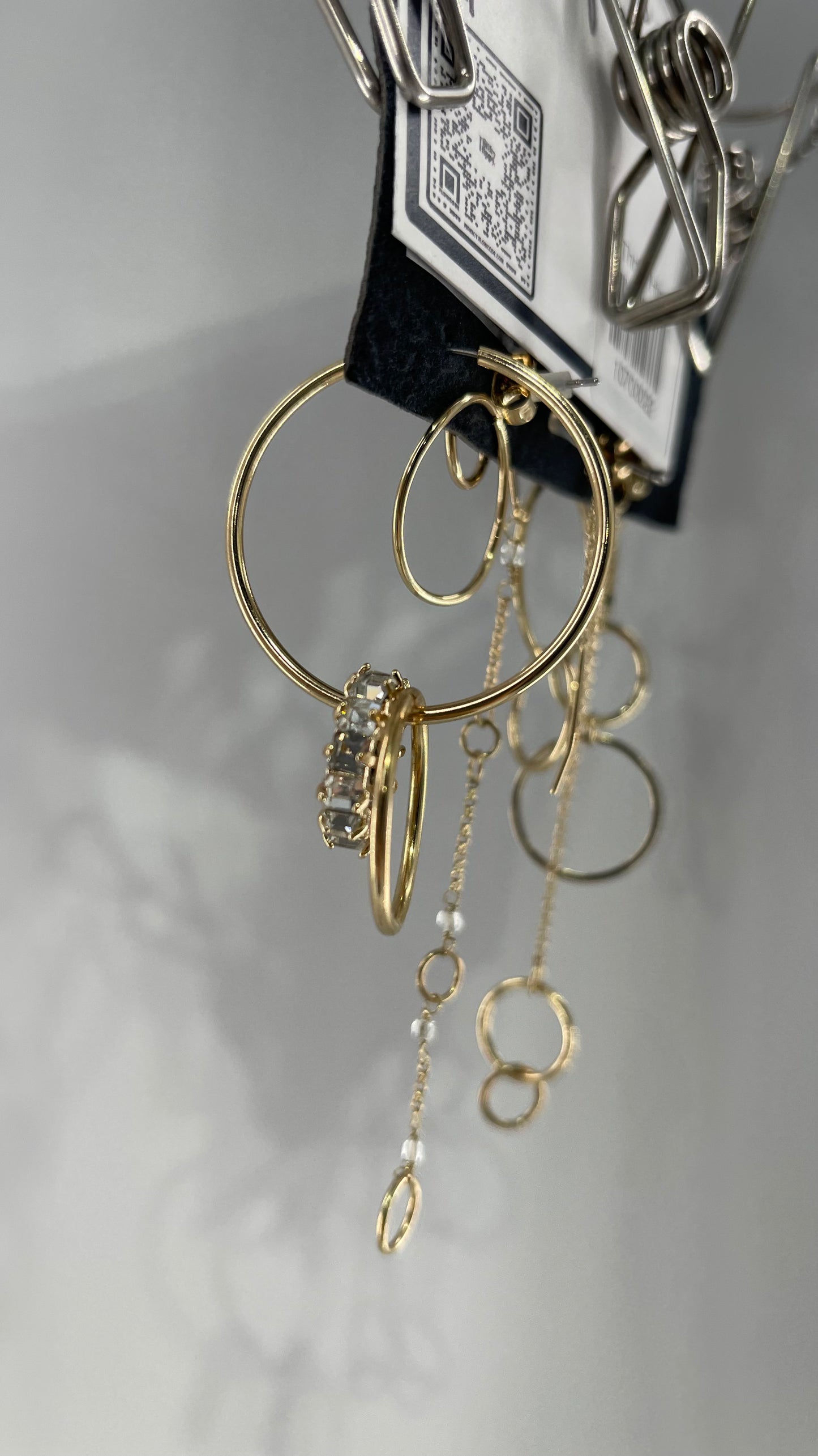 Free People Mix and Match Delicate Gold Loop + Hoop Earring Set