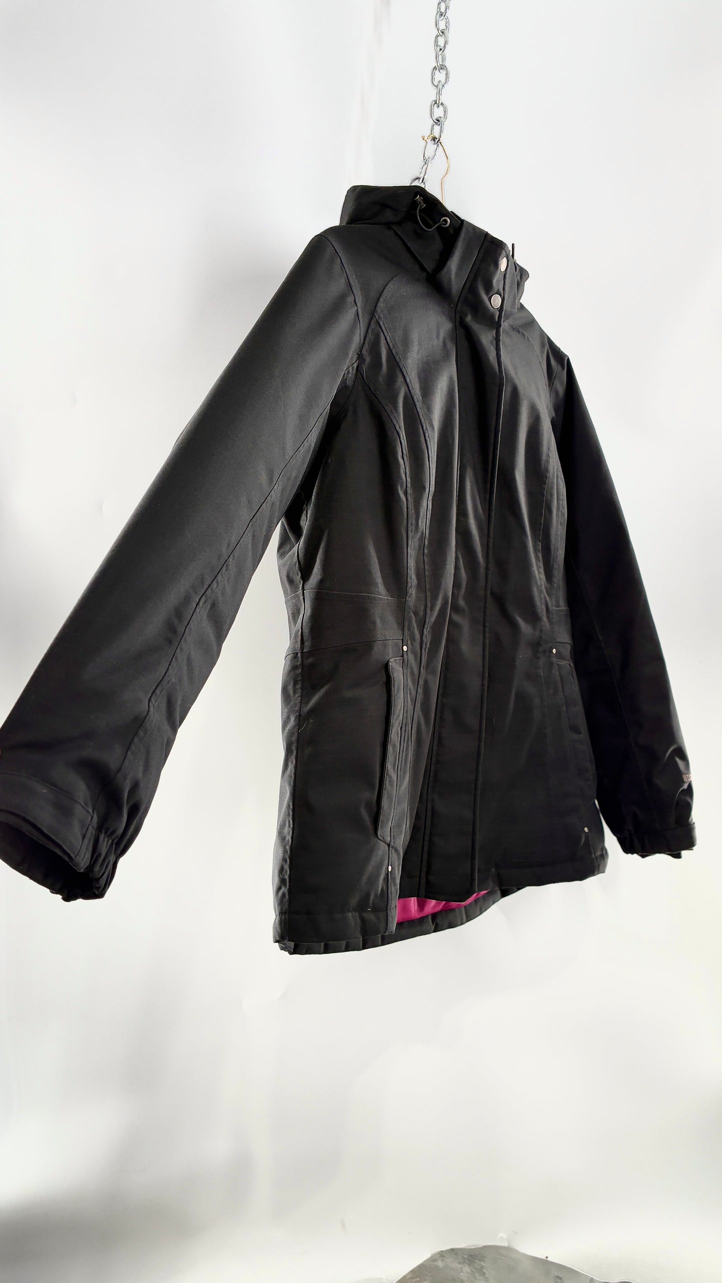 EDDIE BAUER Goose Down Black Jacket with Puffer Lining (Medium)