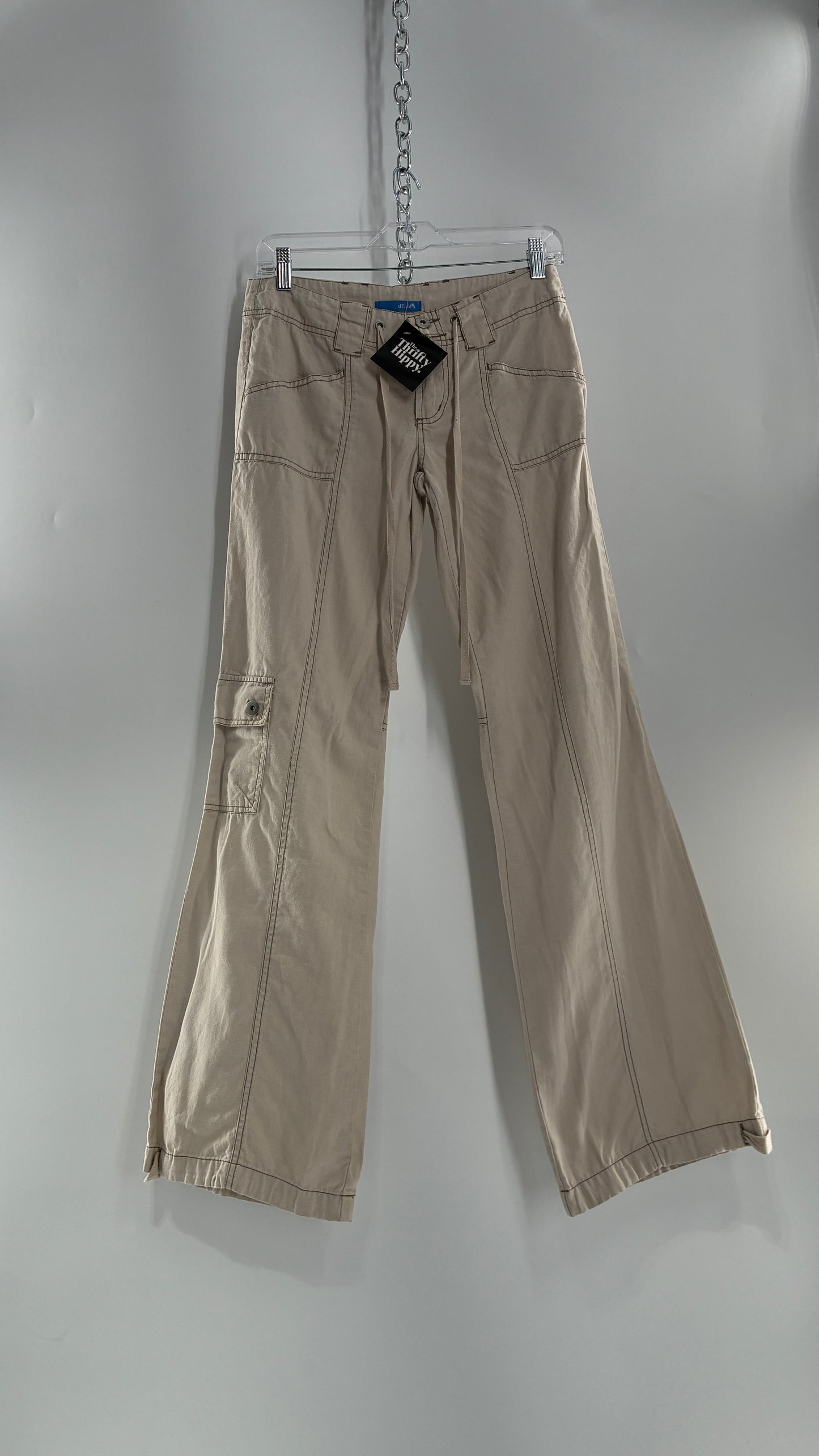 Vintage dELiA*s Light Weight Ultra Low Rise Kick Flare Cargo (3)