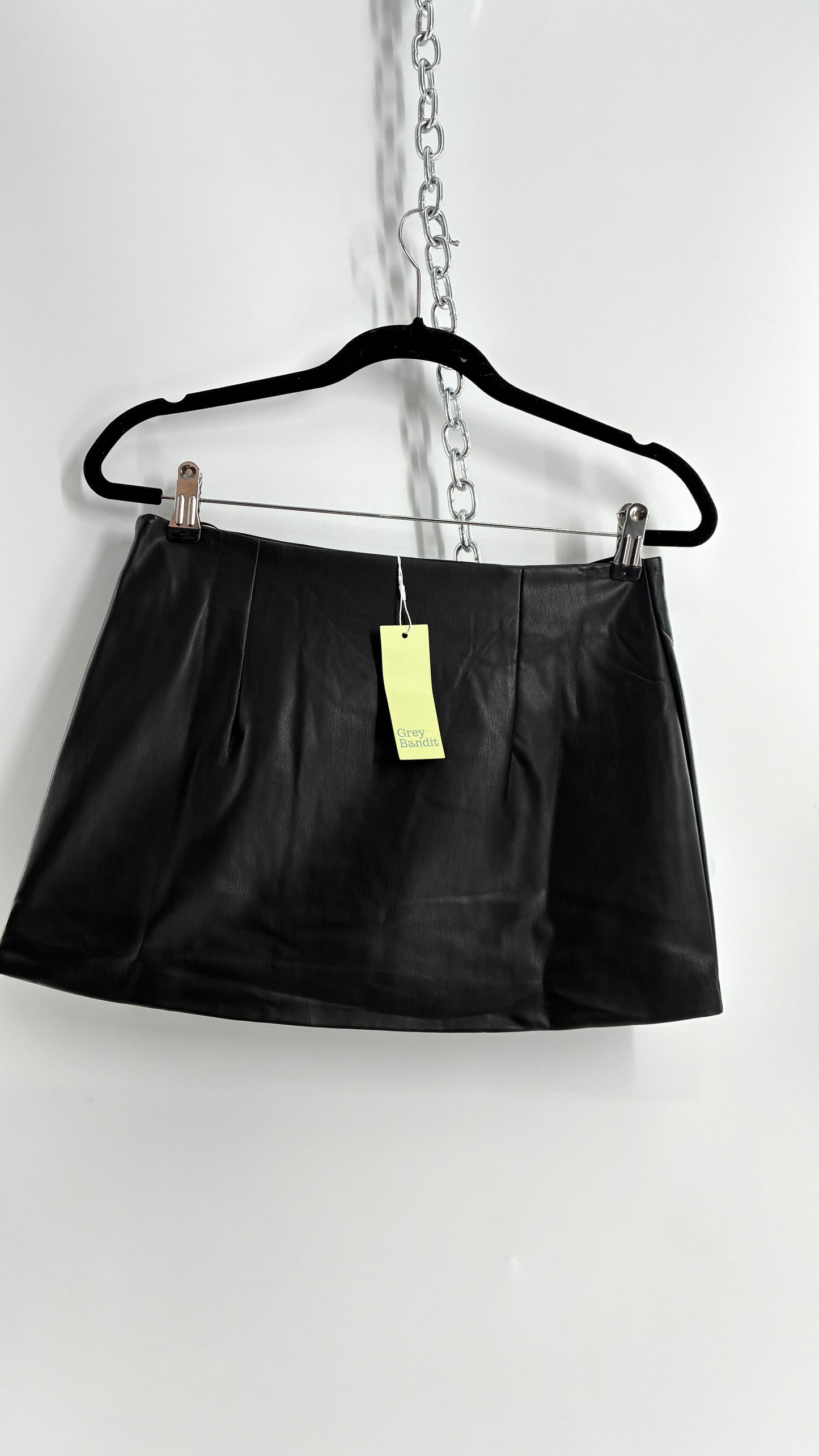 Grey Bandit Vegan Leather Mini Skirt with Tags Attached (Small)