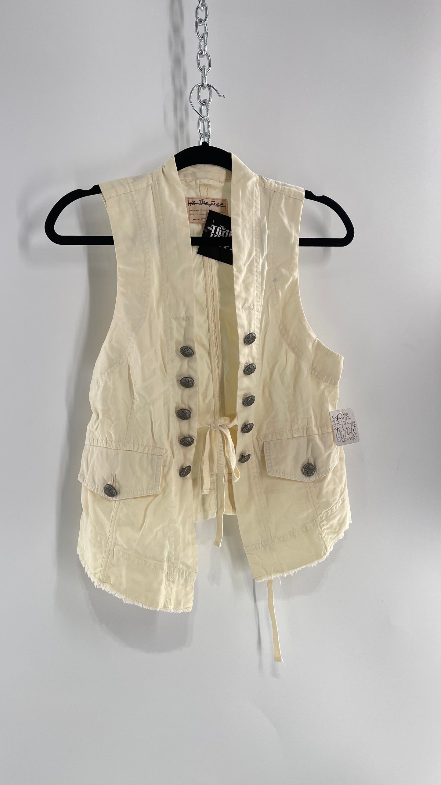 Free People Off White Military Style Vest with Tags Attached (XS)