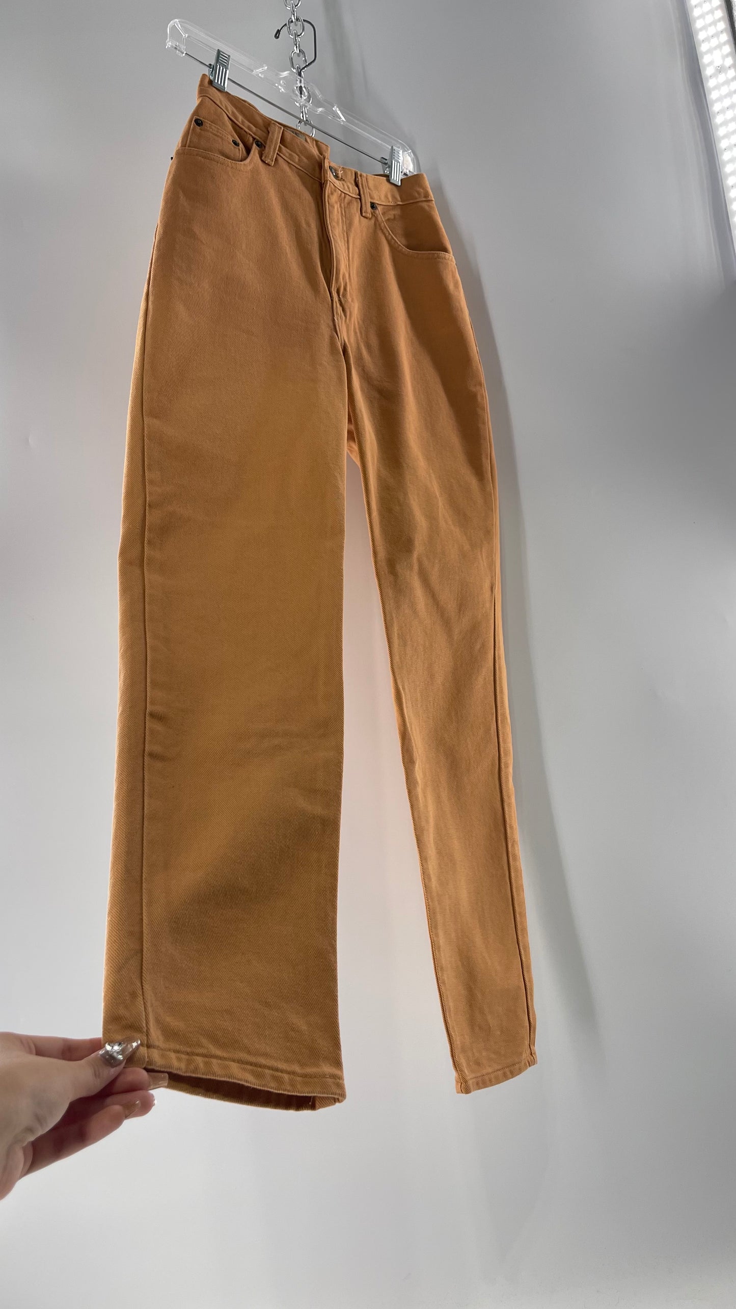 Vintage Mustard/Orange Express Ultra High Waisted Jeans with Old School Jacron (7/8)