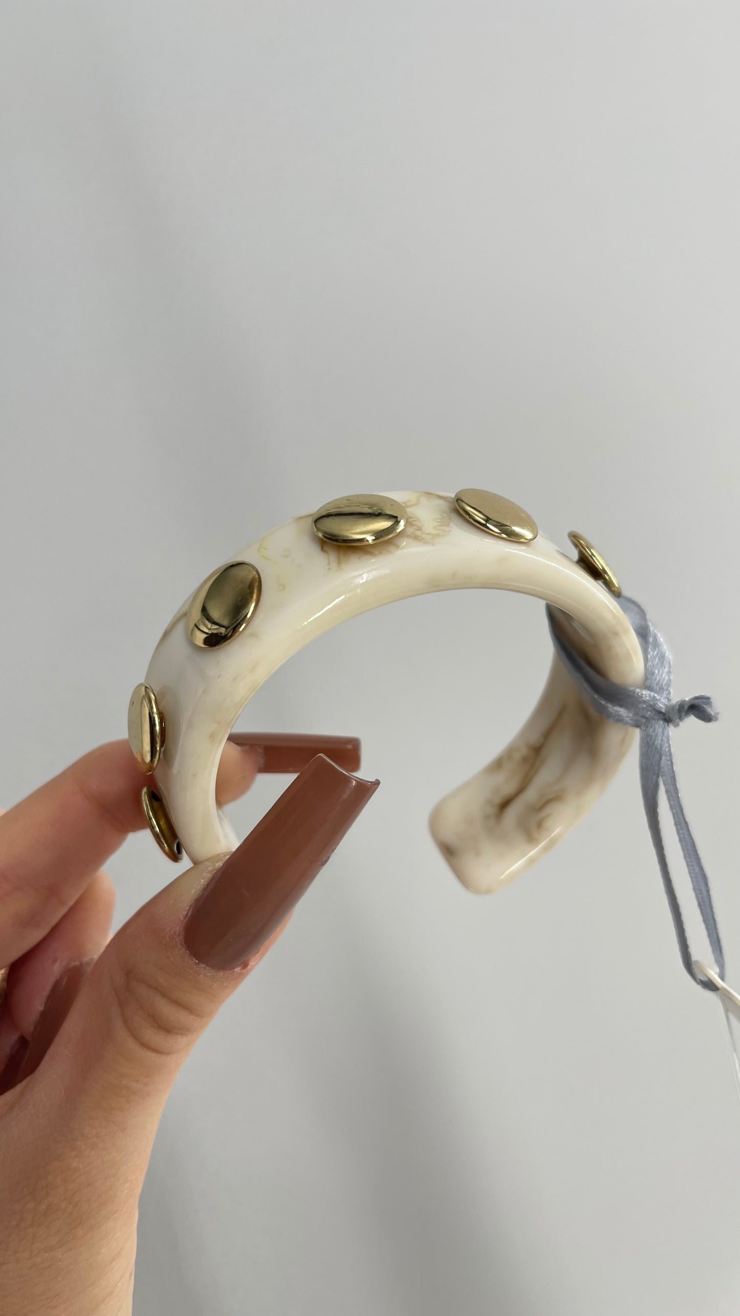 Deadstock Vintage Marbled Bangle with Gold Stud