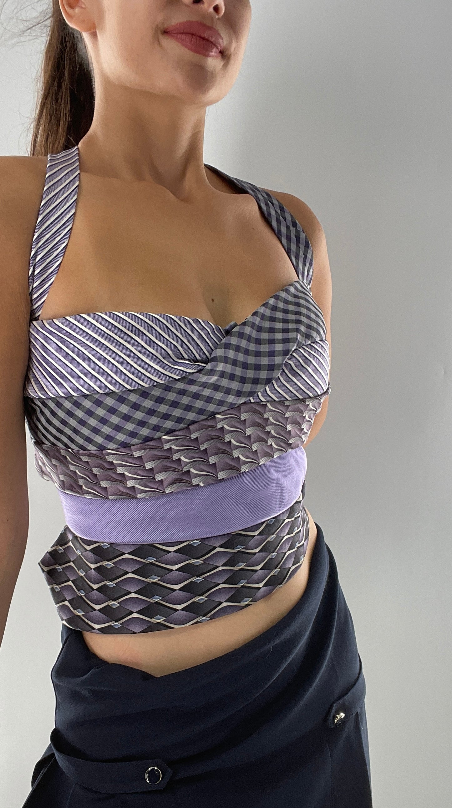 All Tied Up Custom Handmade Top Purple (One Size)