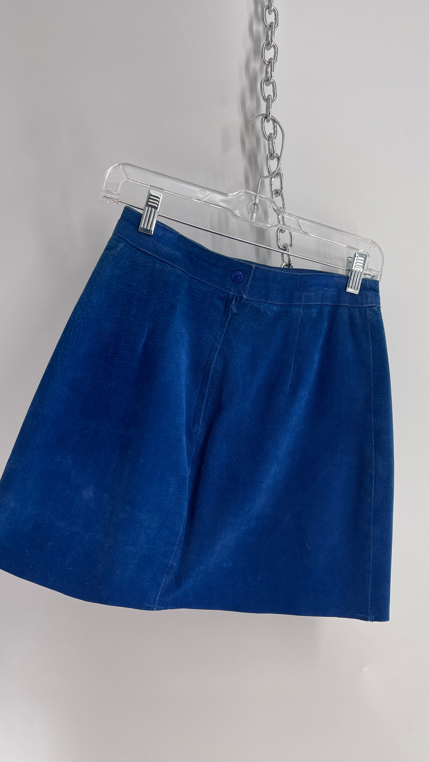 Urban Outfitters Renewal Royal Blue Suede Mini Skirt (XS/S)