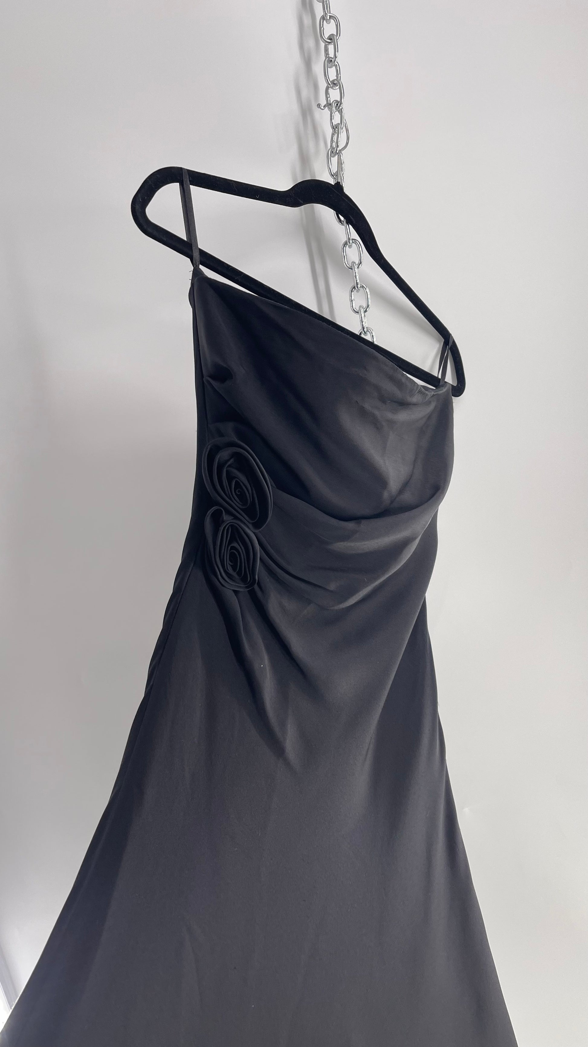 black dress banana republic Ponte Puff-Sleeve Maxi Dress