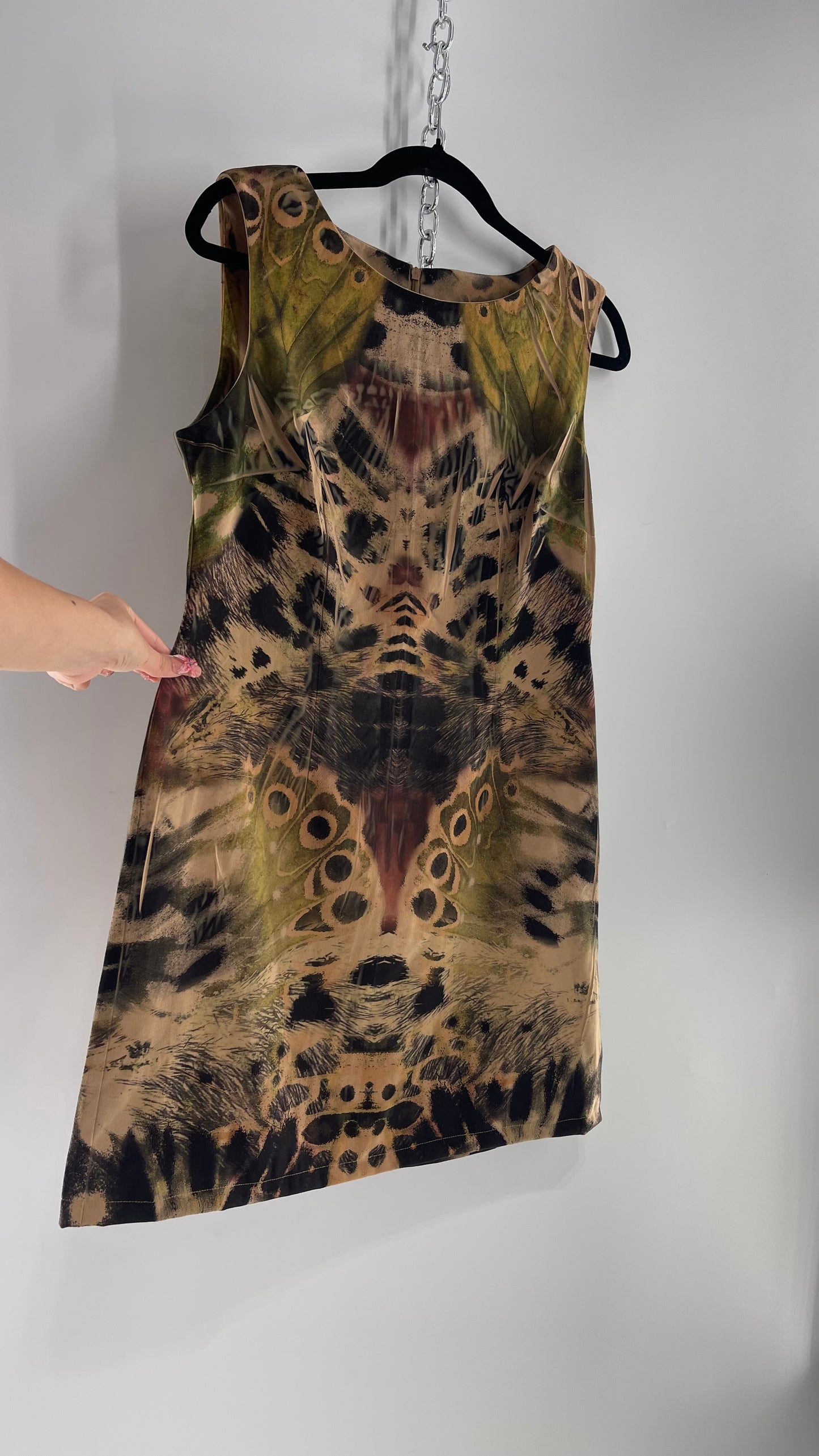 Vintage Obscured Tropical Leopard Printed Micro Mini Dress (10)