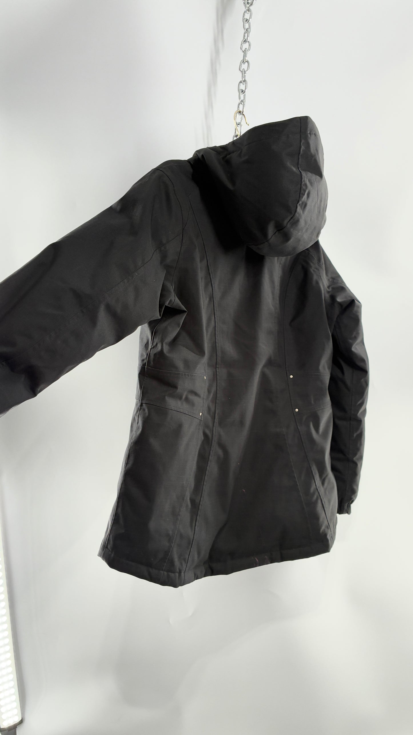 EDDIE BAUER Goose Down Black Jacket with Puffer Lining (Medium)