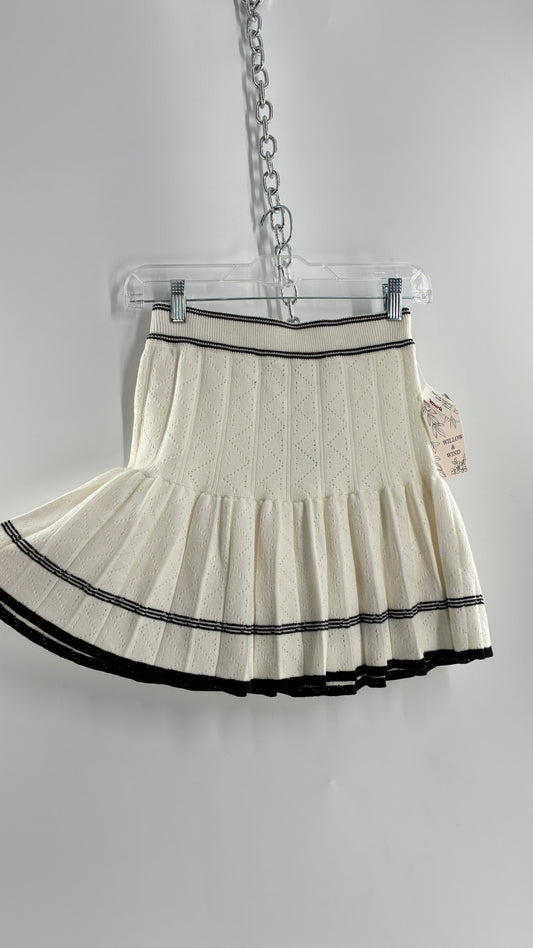 Willow & Wind Knit Pleated Mini Skirt with Tags Attached (Small)