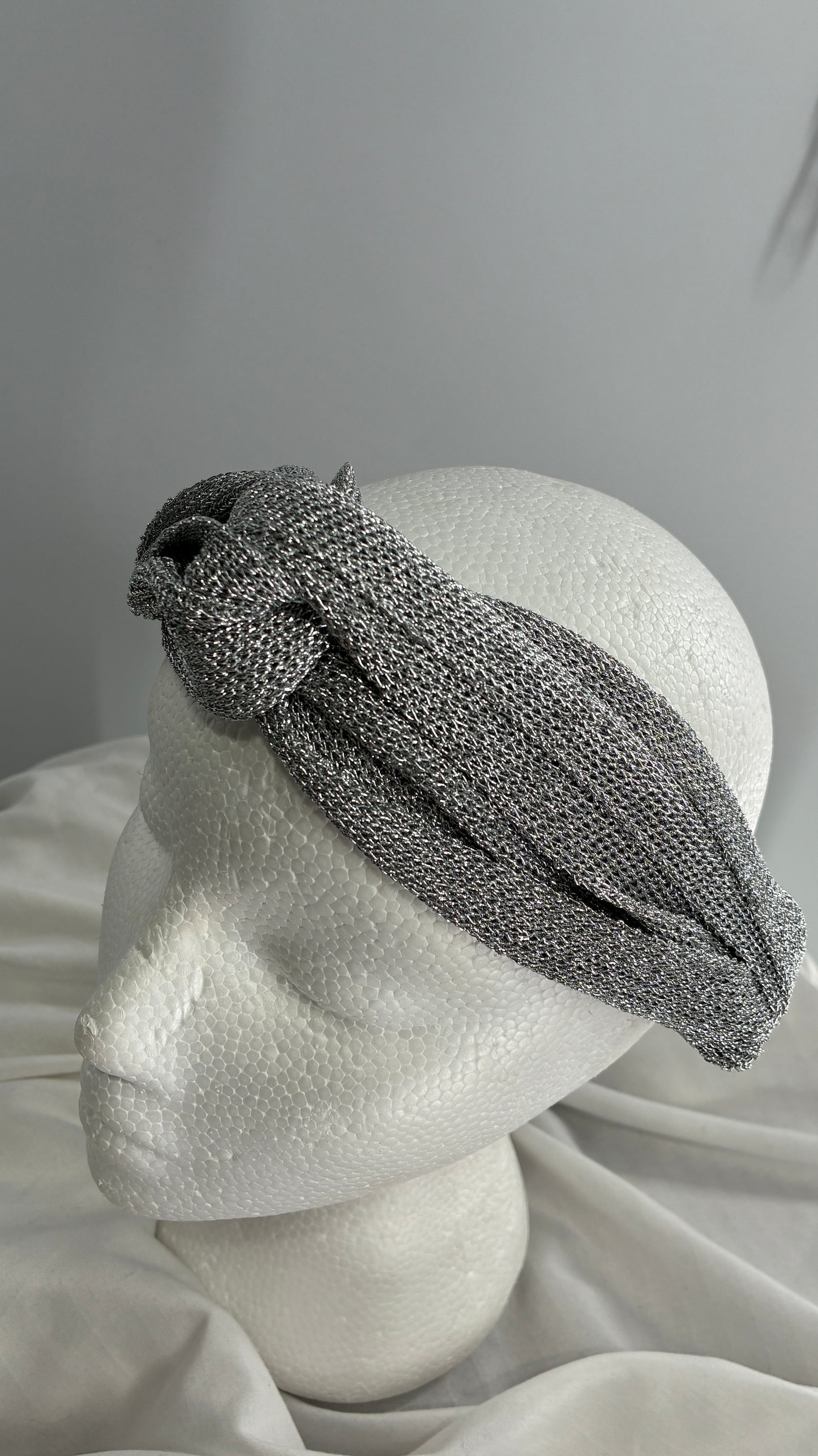 Free People Metallic Silver Mesh Headband