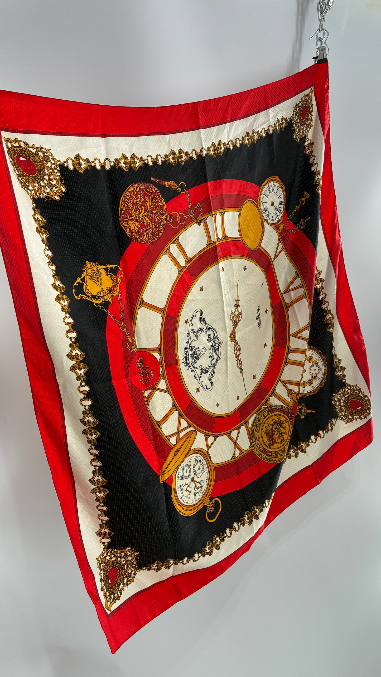 Vintage Classic Clock BBCO Scarf Made in Italy