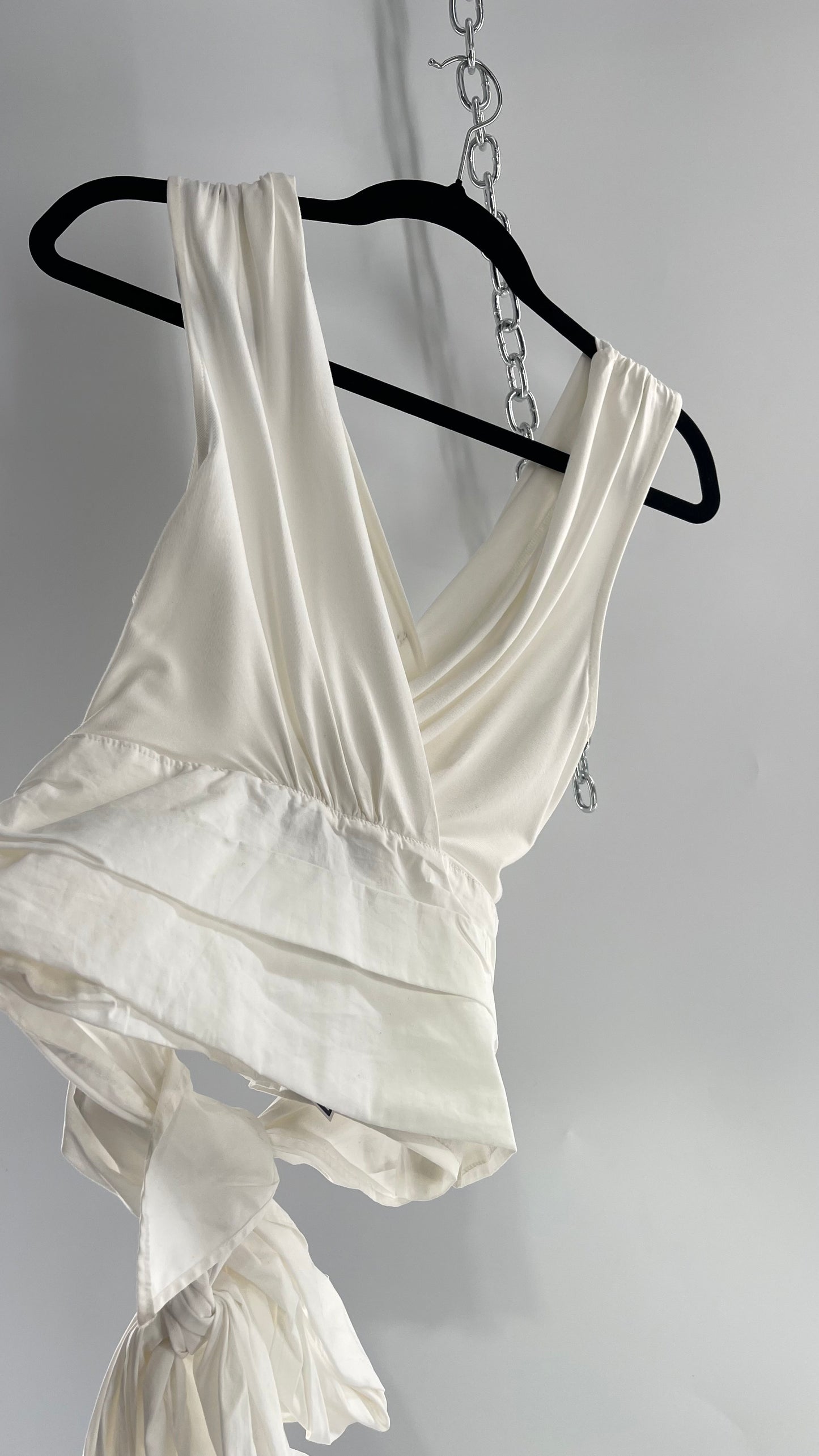 Sunday in Brooklyn Anthropologie White Wrap Around Tie Up Tank (Medium)