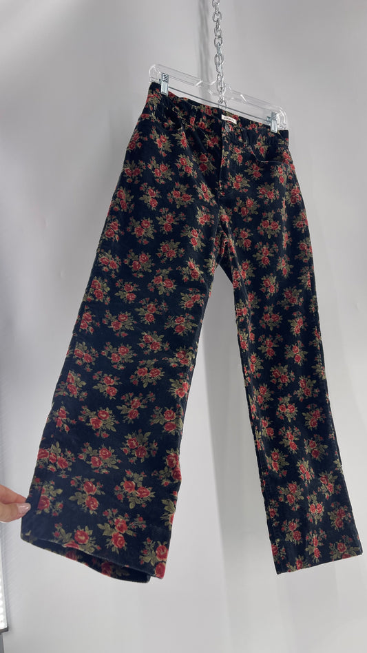 JONES New York Vintage Velvet Velour Floral Stretch Jeans (4)