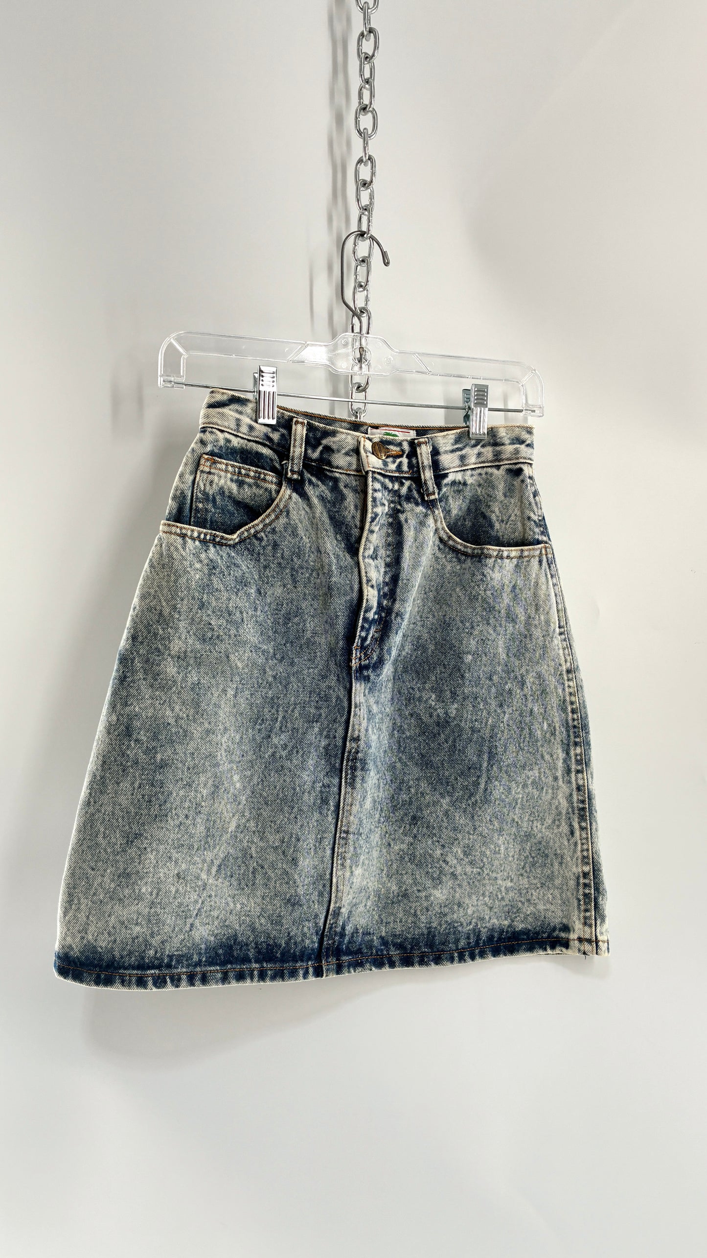 Vintage PALMETTOS Acid Washed Skirt with Slanted Pockets (5)