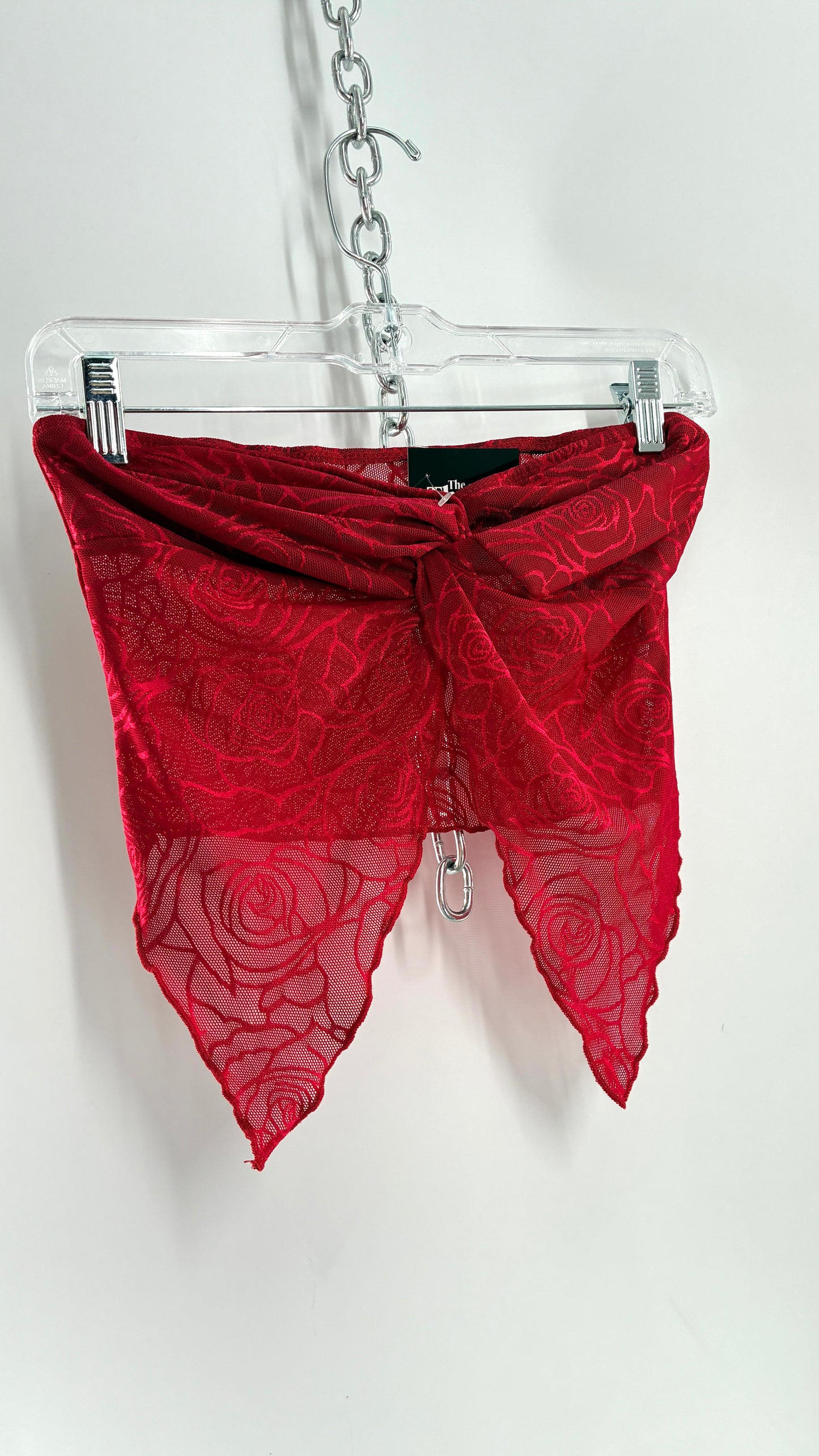 Red Rose Vented Tube Top (Small)