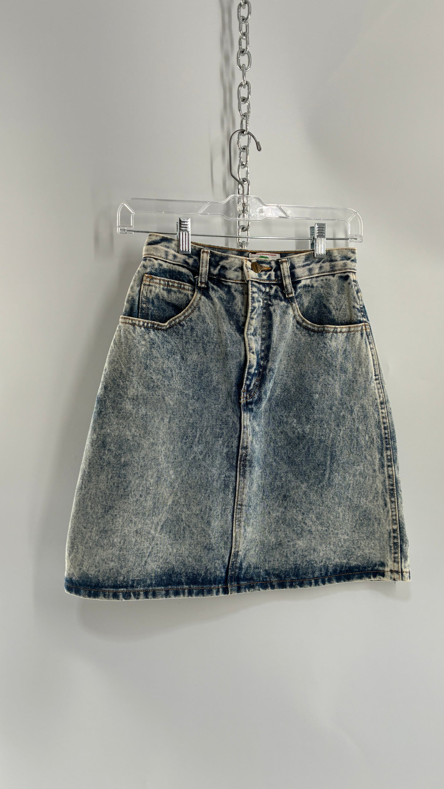 Vintage PALMETTOS Acid Washed Skirt with Slanted Pockets (5)