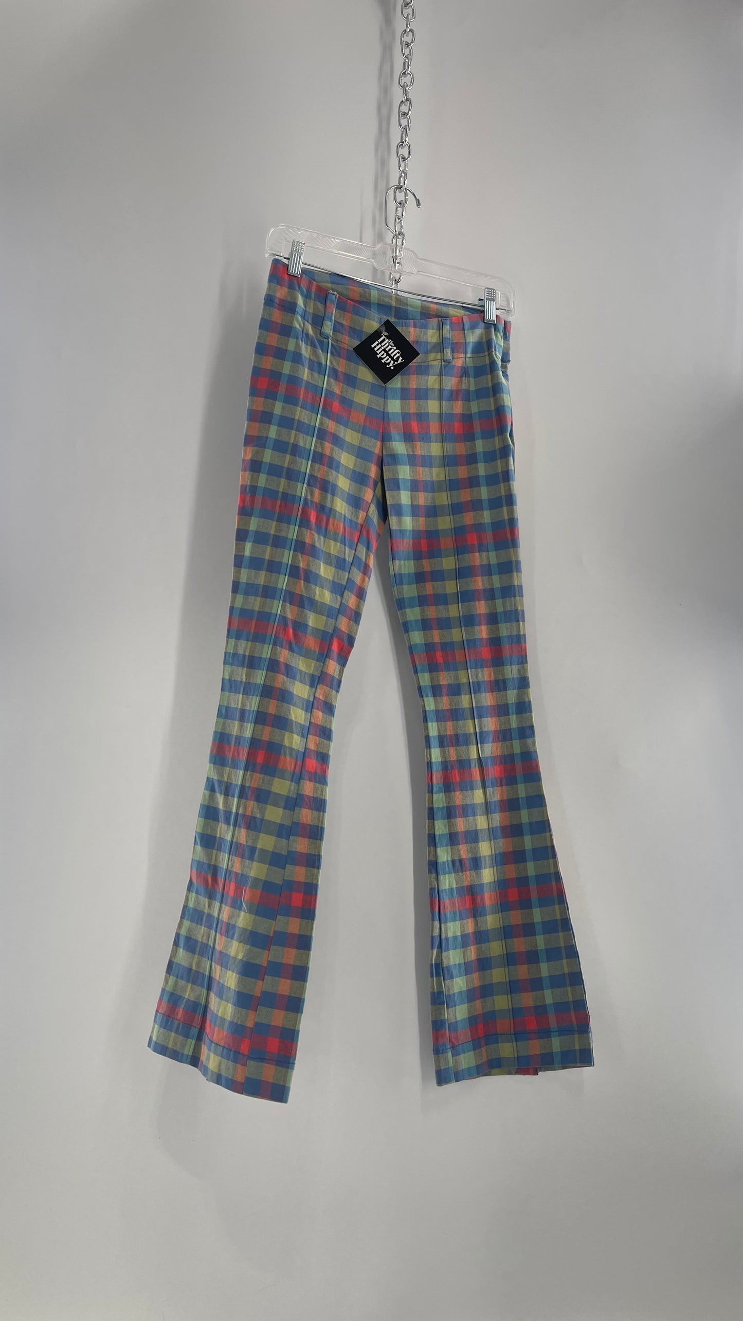 Free People Low Waisted Kickflare Gingham Picnic Pant (2)