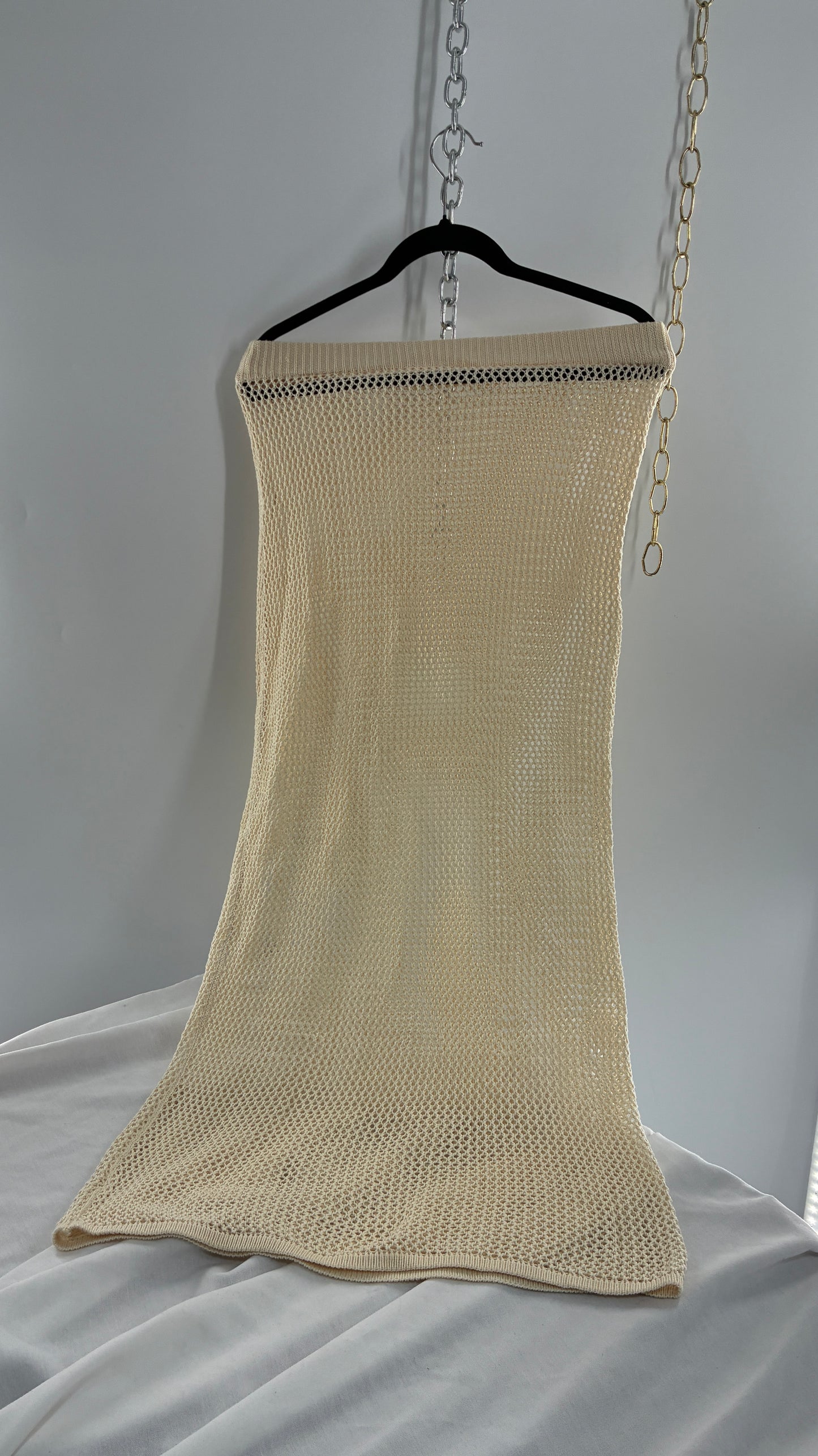 Cream Open Knit Skirt (S/M)
