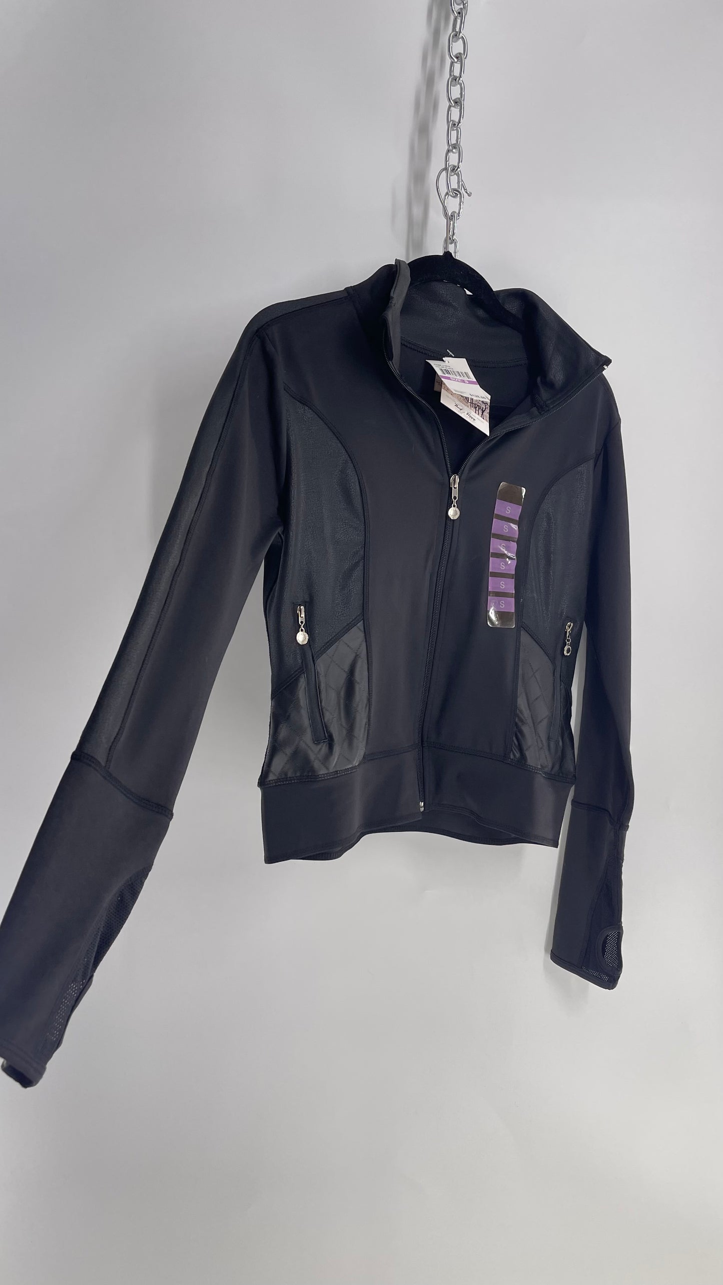 Catherine Malandrino Black Athletic Jacket with Thumb Holes and Tags Attached (S)