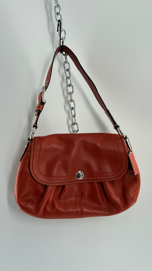 Vintage COACH Soho Salmon Orange Genuine Leather Shoulder Bag
