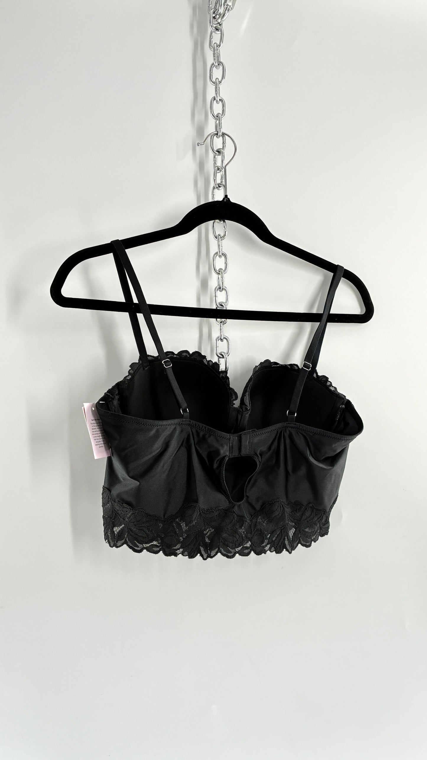 Vintage AUDEN Black Camisole with Built in Lace Cups (Medium)