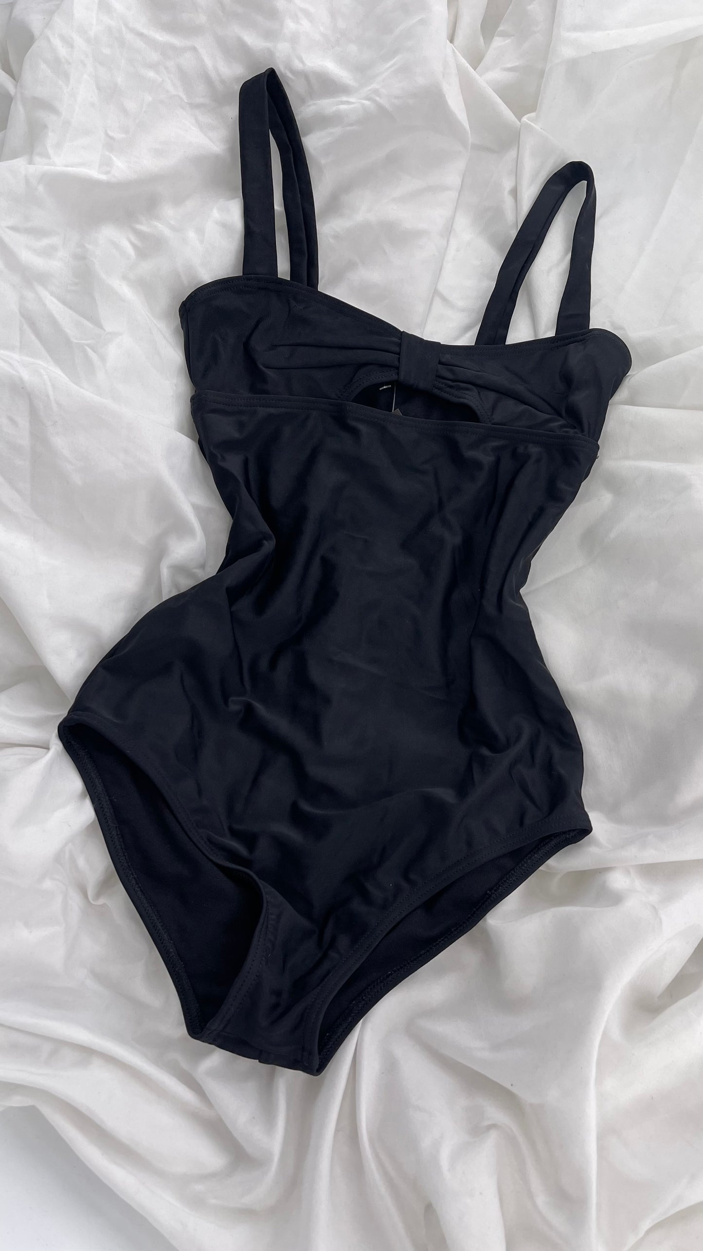 Yes Master x Free People Black Bow Bust Swimsuit (Small)