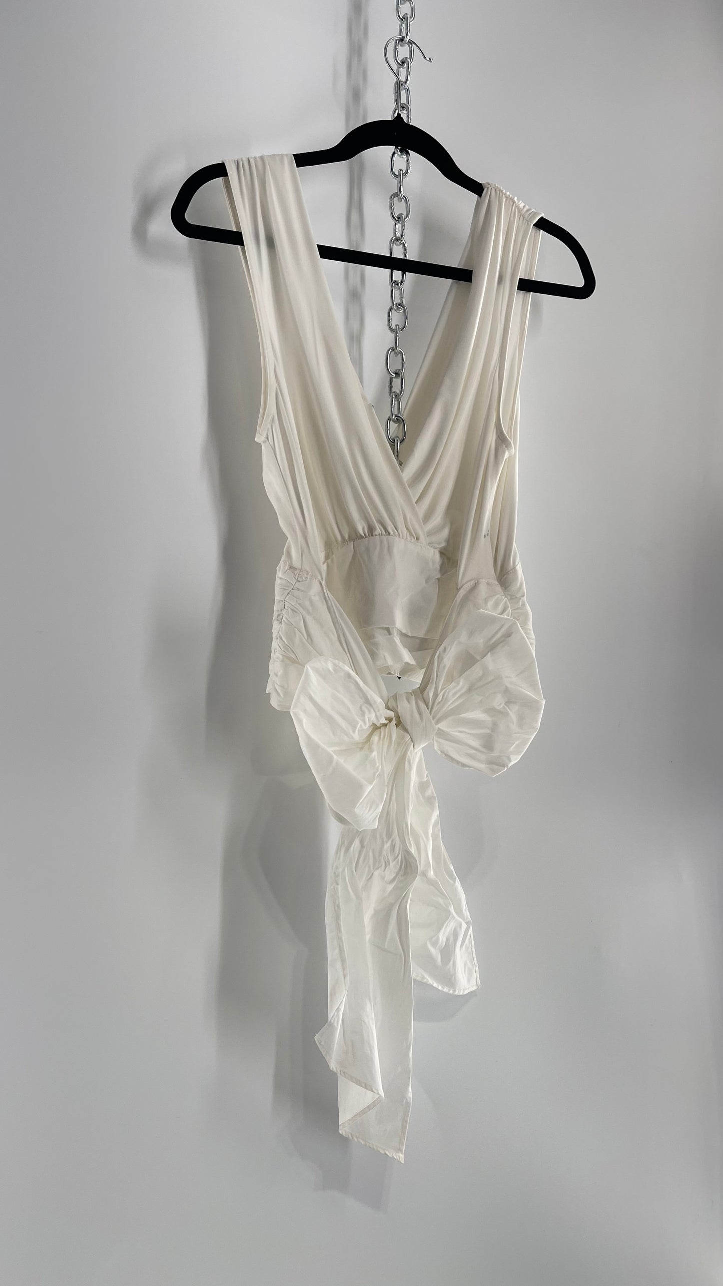 Sunday in Brooklyn Anthropologie White Wrap Around Tie Up Tank (Medium)