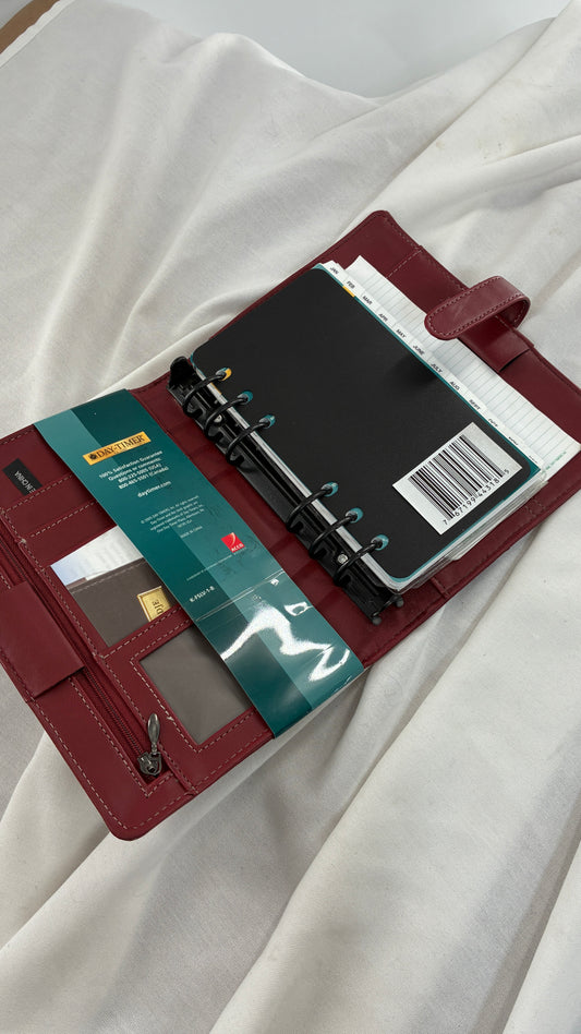 Vintage Red Leather Daily Planner/Organizer
