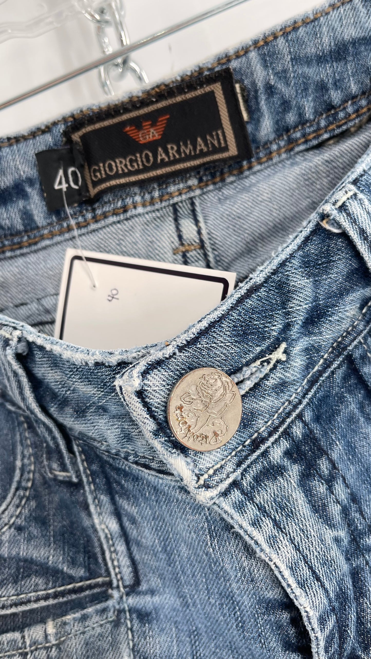 Giorgio Armani Jeans Abstract Seams Light Wash Skinnies (40)
