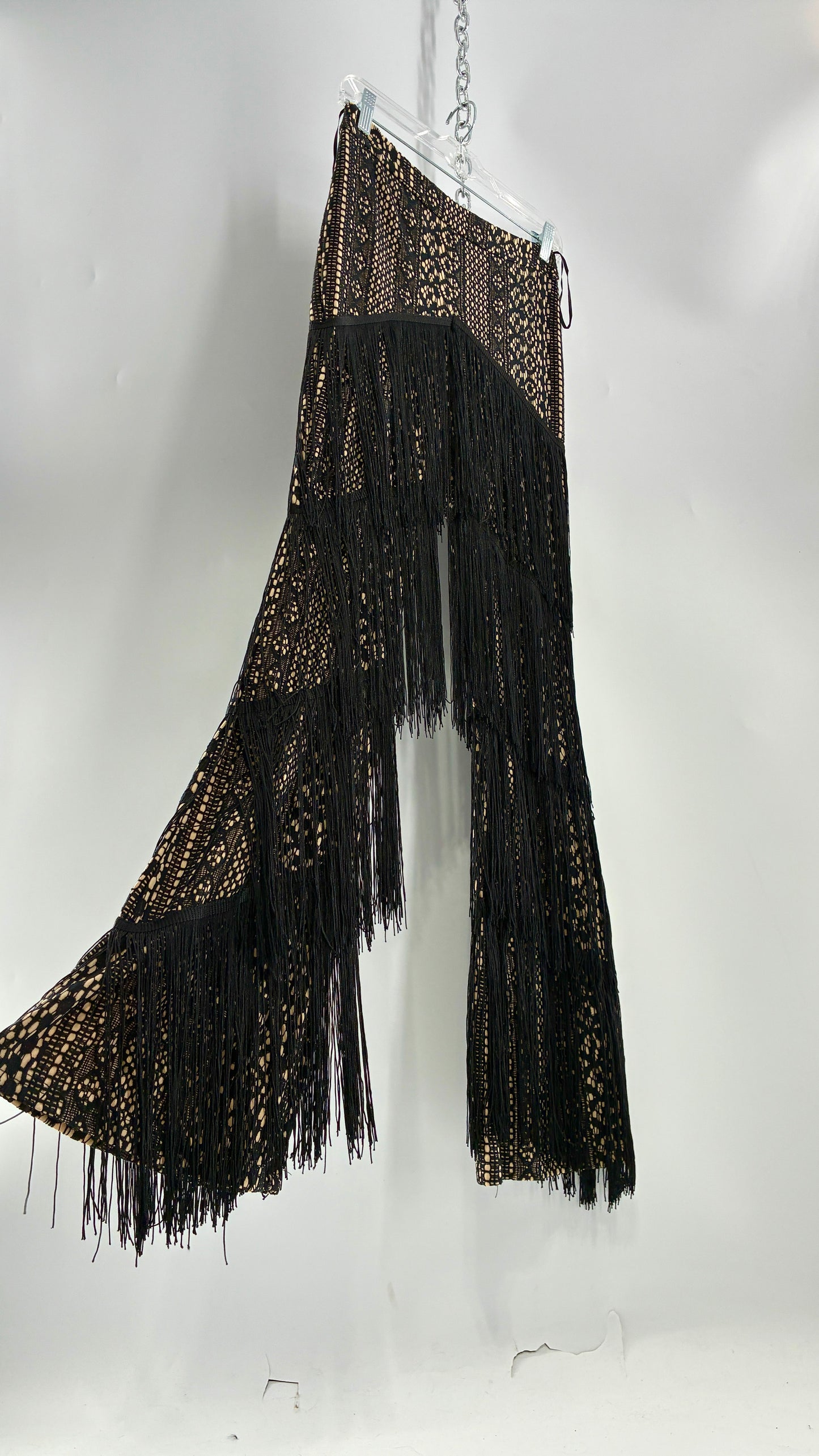 BANJUL Lace Kickflares Covered in Layers of Fringe (Small)