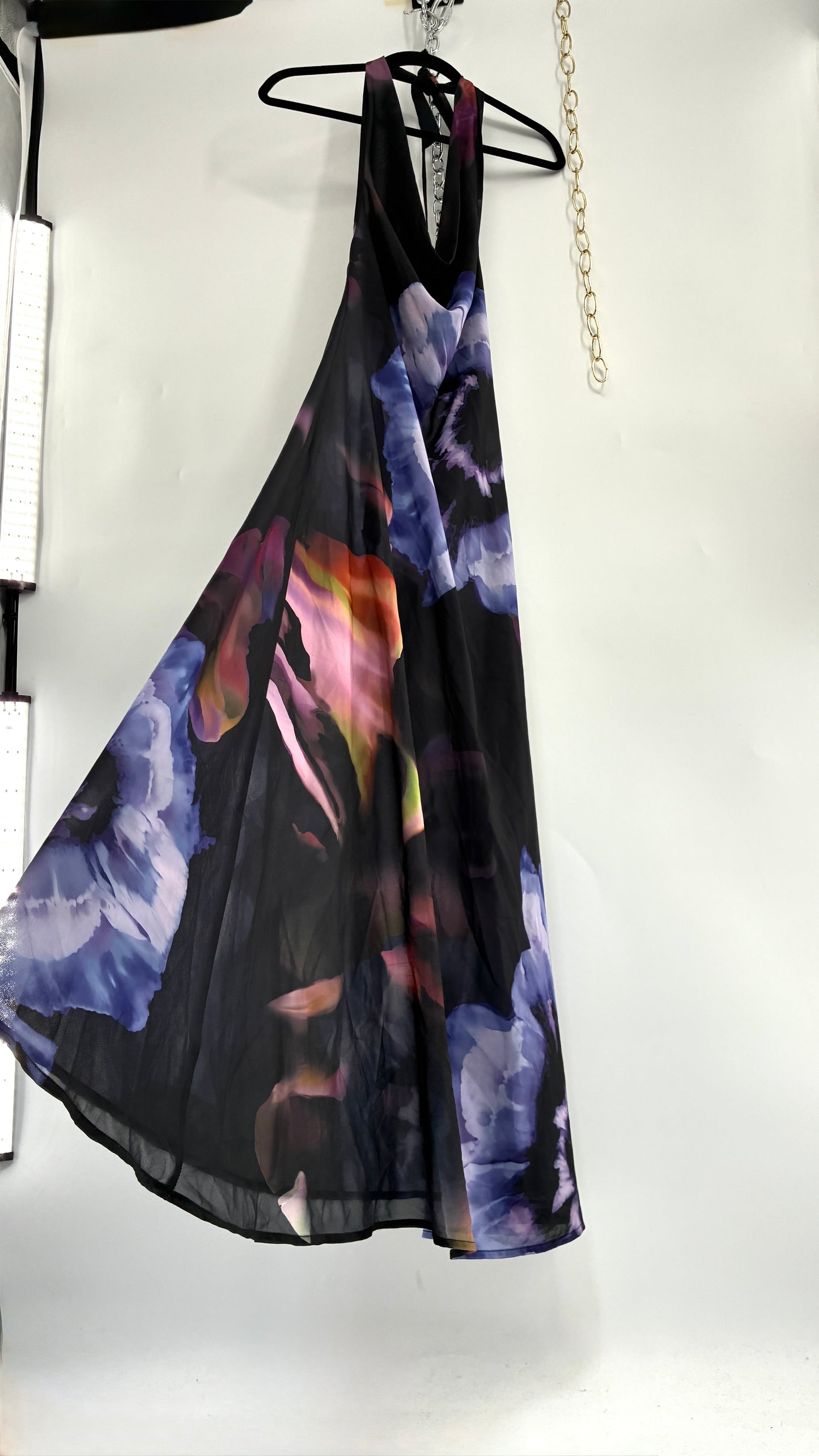 COMMENSE Halter Maxi Dress with Draped, Cowl Neck Design and Tags Attached (Small)