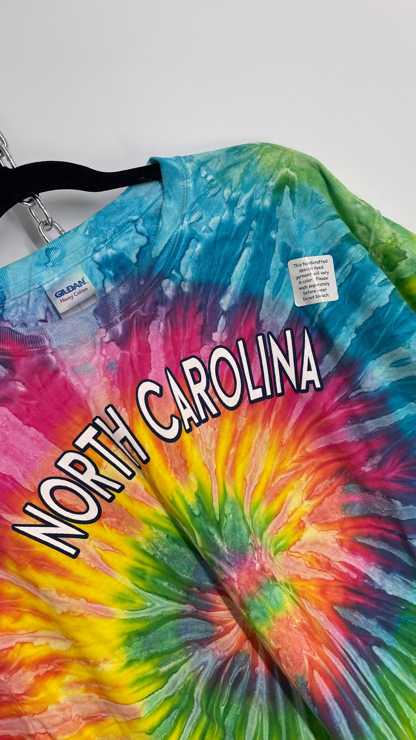 Deadstock Vintage North Carolina Tie Dye T Shirt (Large)