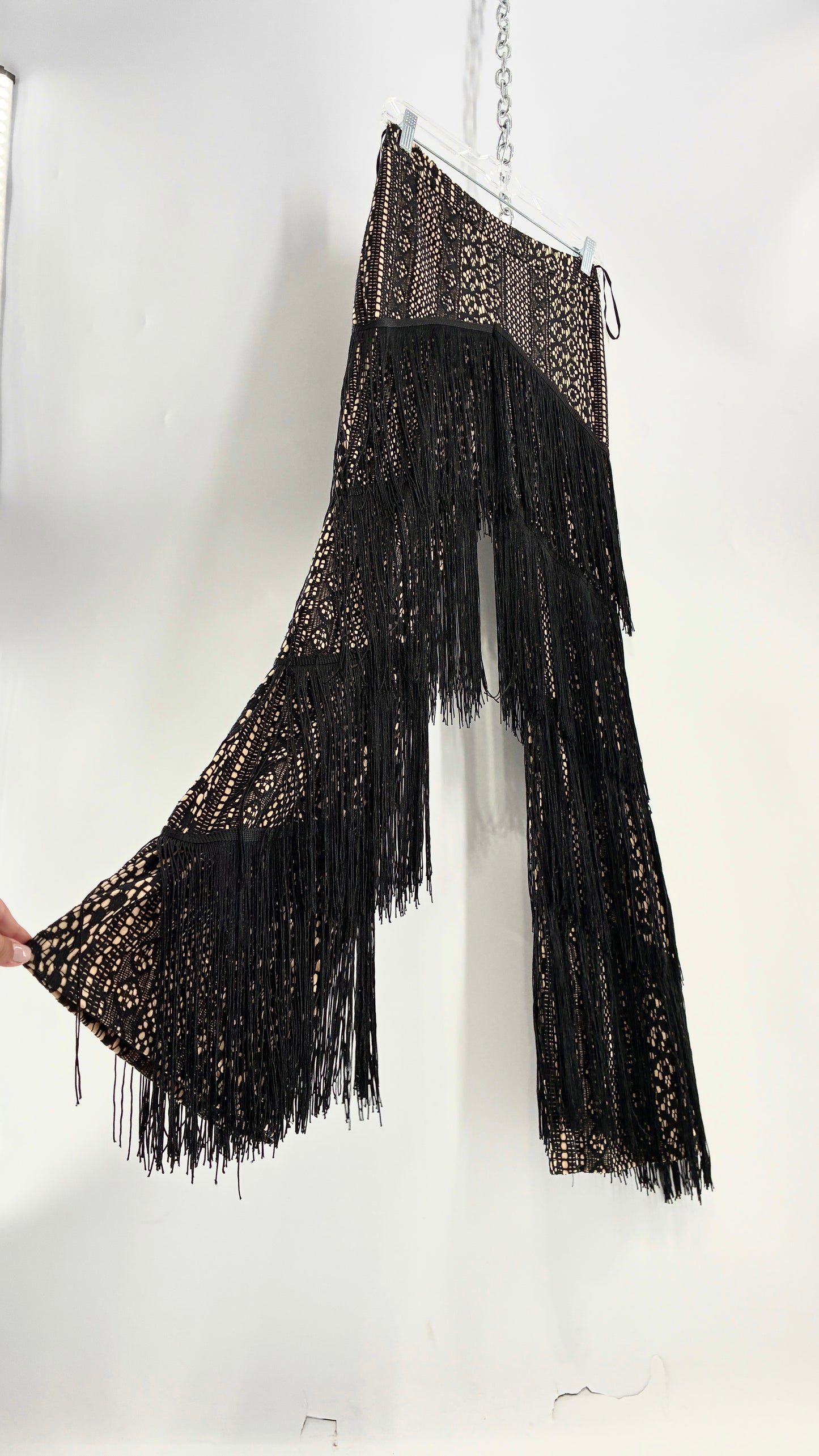BANJUL Lace Kickflares Covered in Layers of Fringe (Small)
