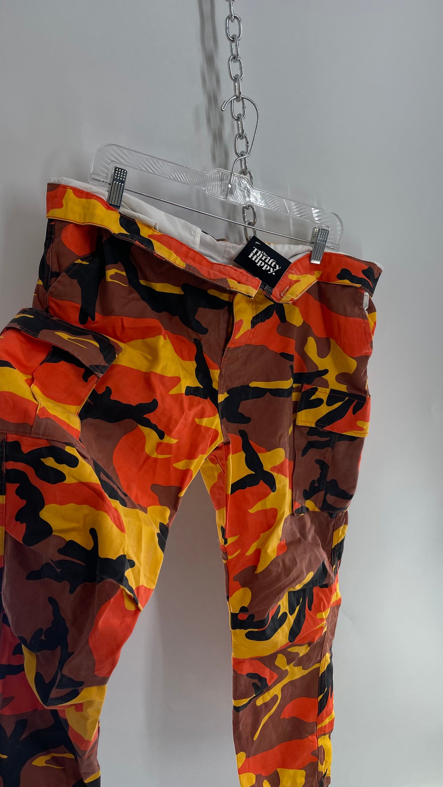 Big For Sam Orange/Yellow/Black Camo Cargo (XXL)