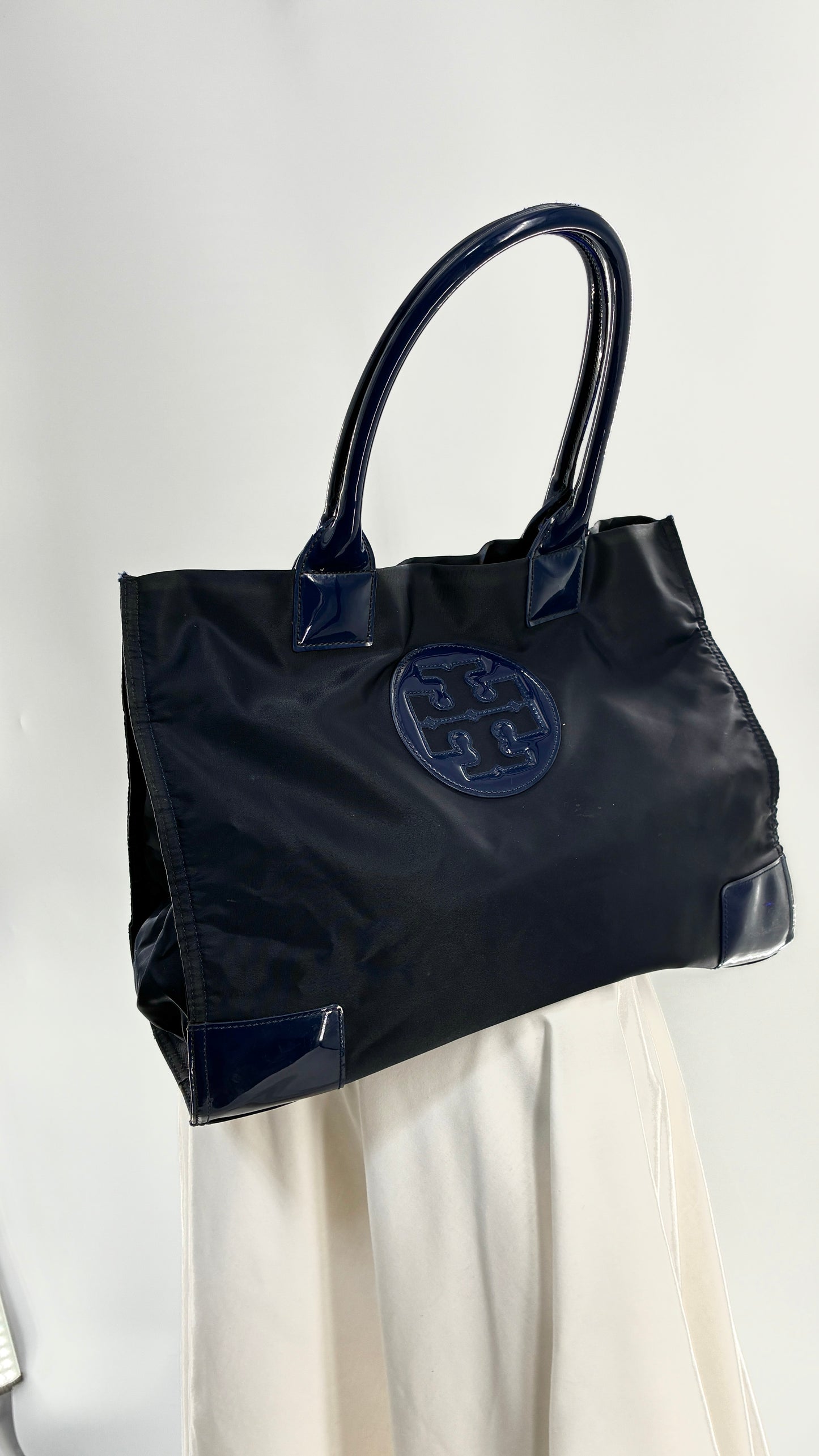 Vintage Tory Burch Navy Blue Ella Tote