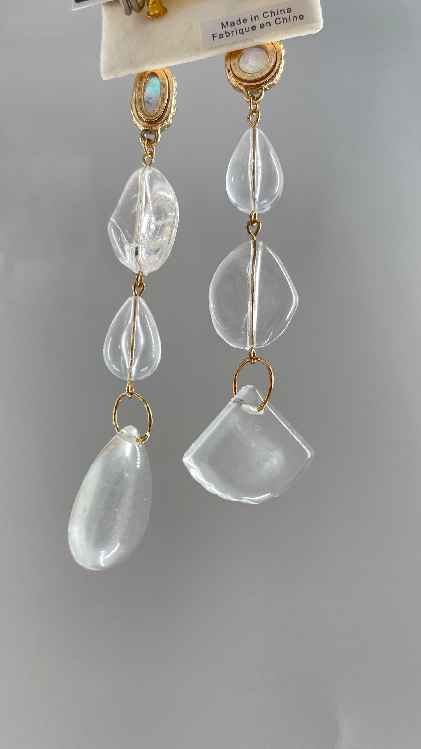 Free People Crystal Clear Opal Earring with Gold Accents