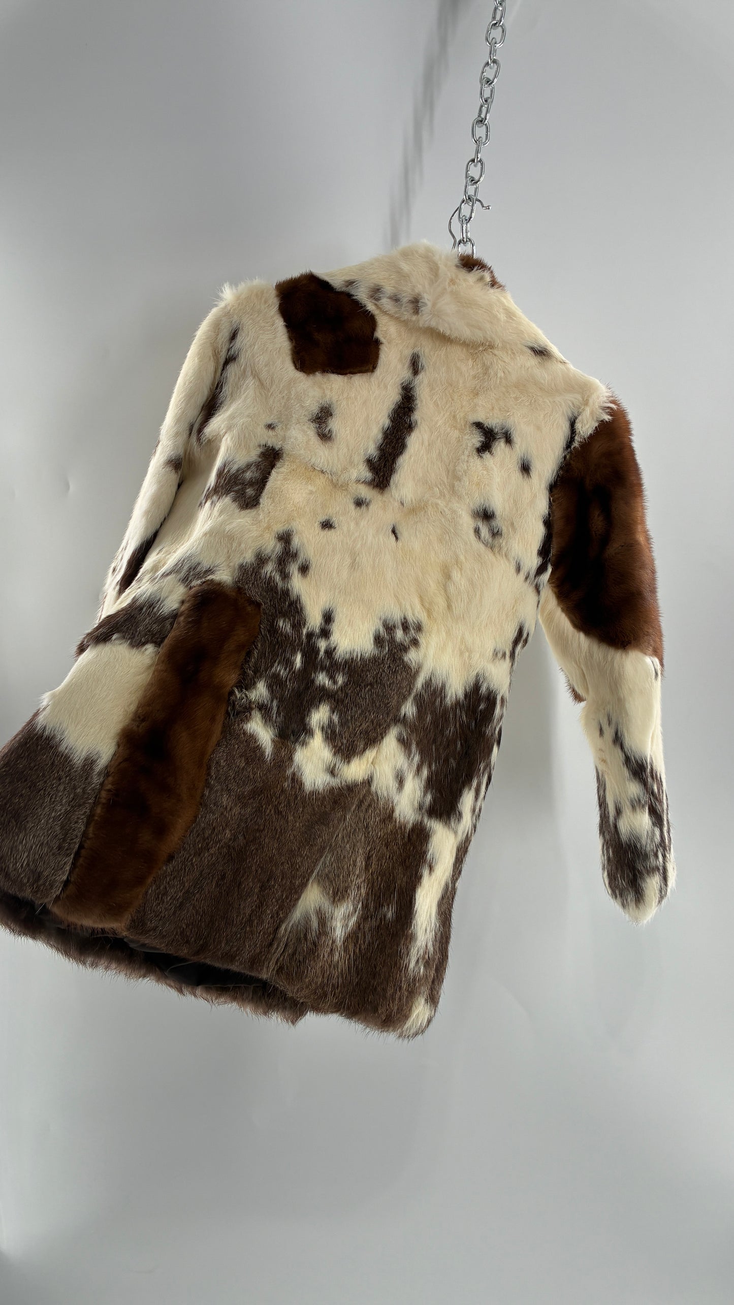 Vintage No Tags Handmade Patchwork Genuine Fur Coat (Medium)