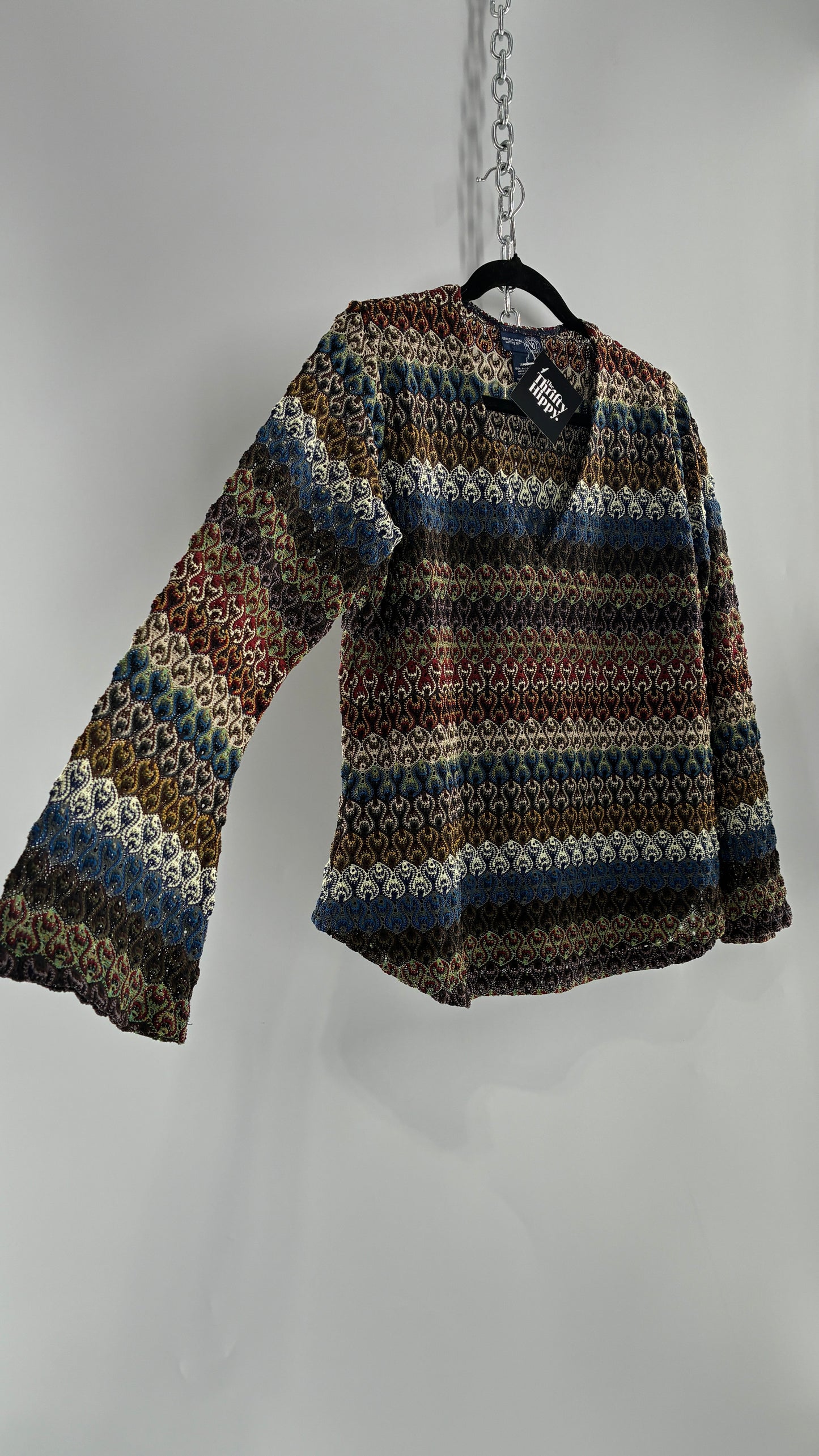 Vintage VENEZIA JEANS Knit Bell Sleeve Blouse (14/16)