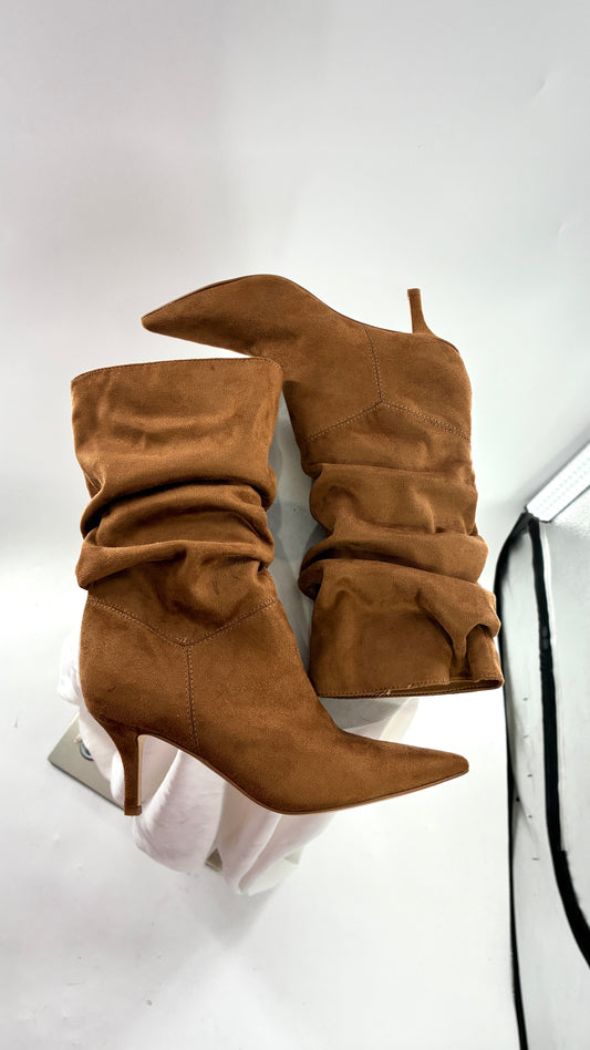Vintage NINE WEST 1990s Scrunched Pointed Toe Boots (6.5)