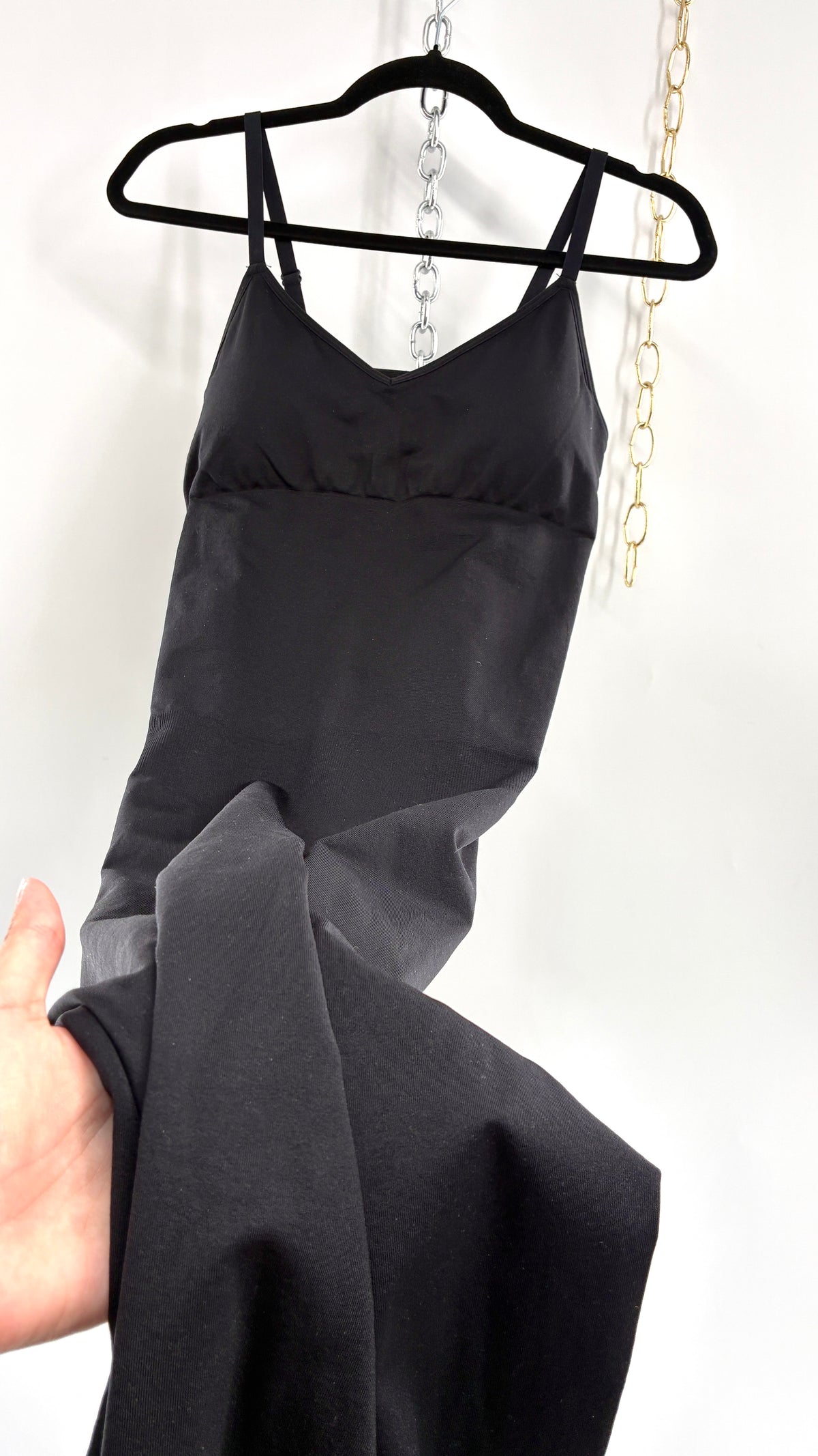 NWOT Black Spandex Thick Stretchy Midi Dress (M/L)