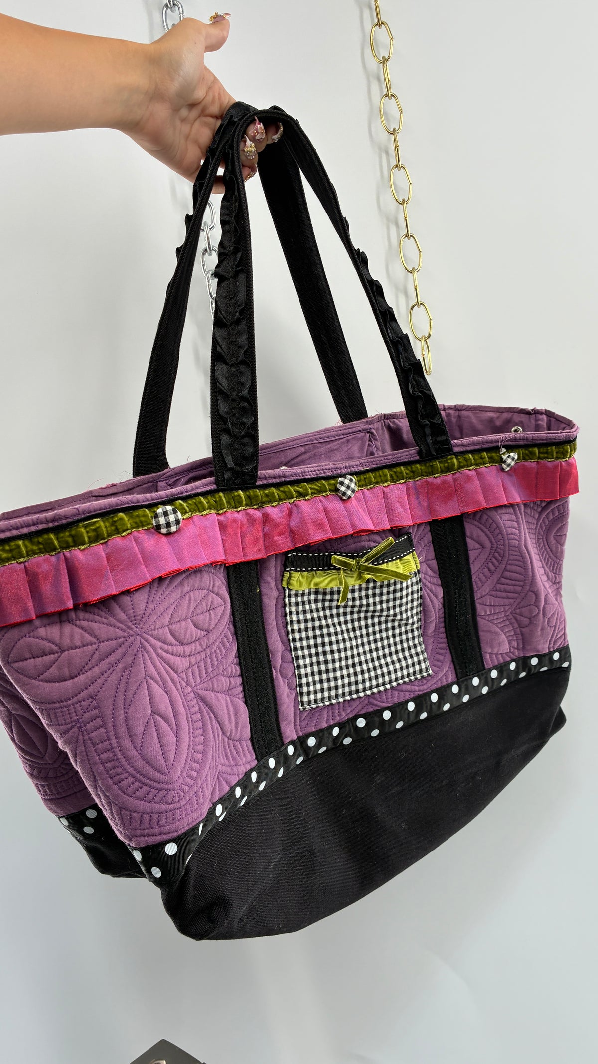 Vintage CARLEEN POWELL XL Quilted Tote Bag