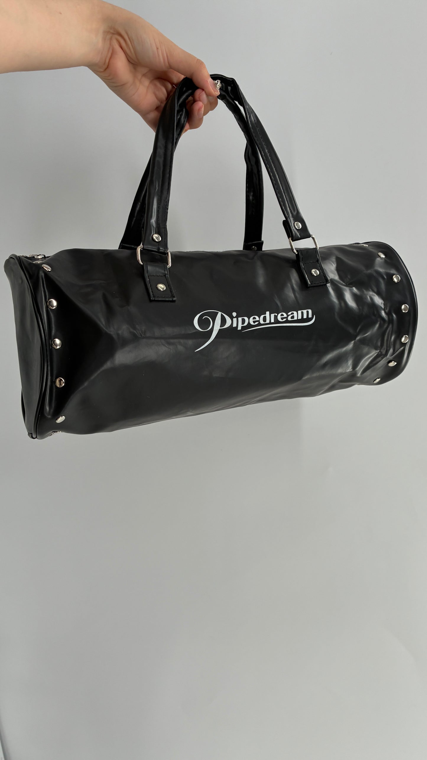 Vintage PIPEDREAM 2005 Cylindrical Black Shoulder Bag with Studded Details