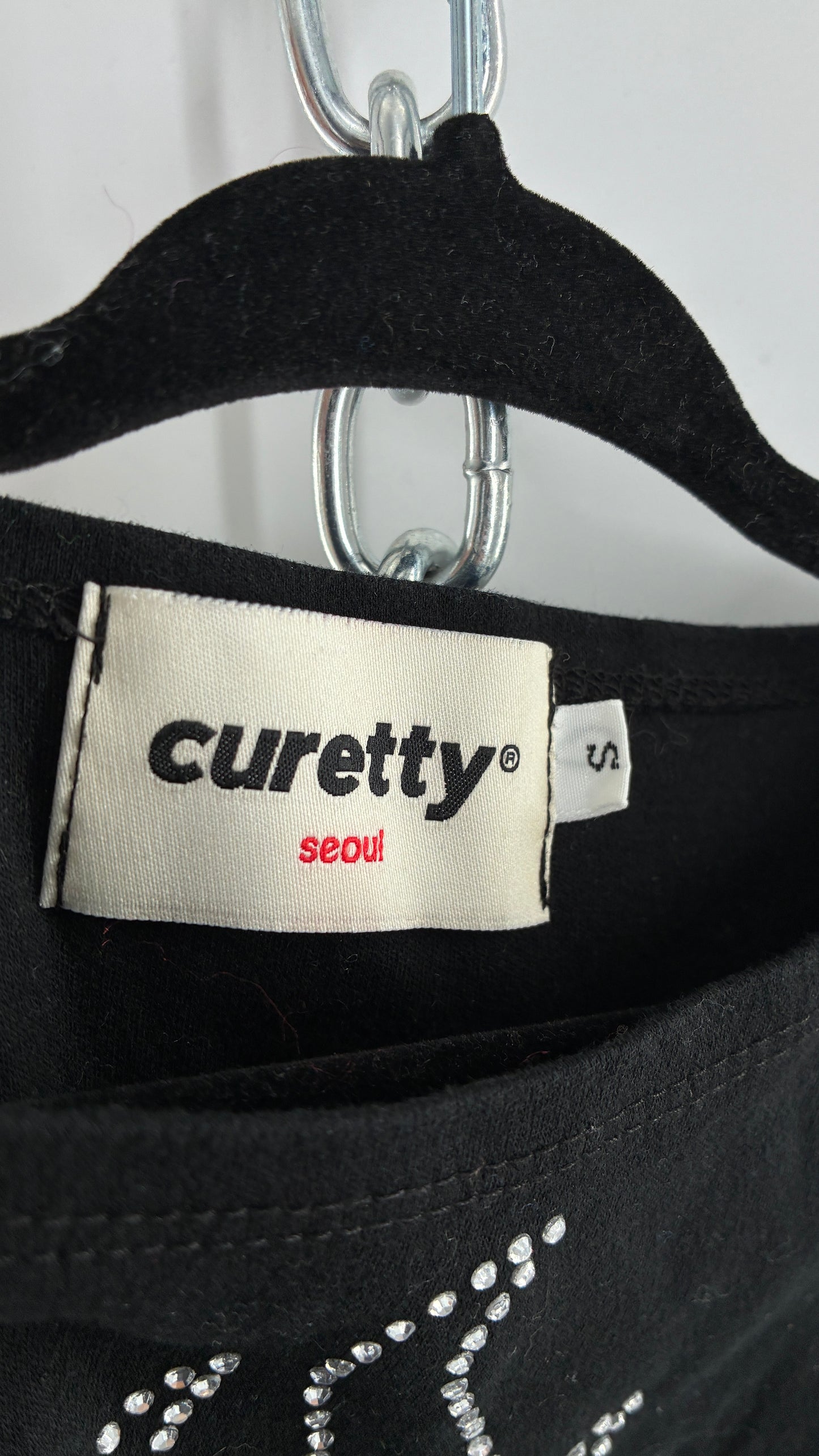 Vintage CURETTY SEOUL Rhinestone Don’t Care Crop (Small)