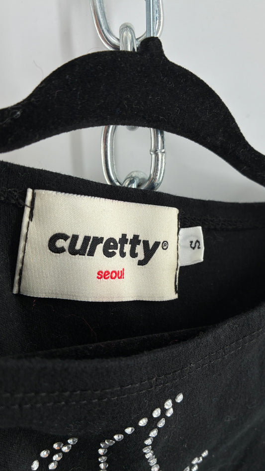 Vintage CURETTY SEOUL Rhinestone Don’t Care Crop (Small)