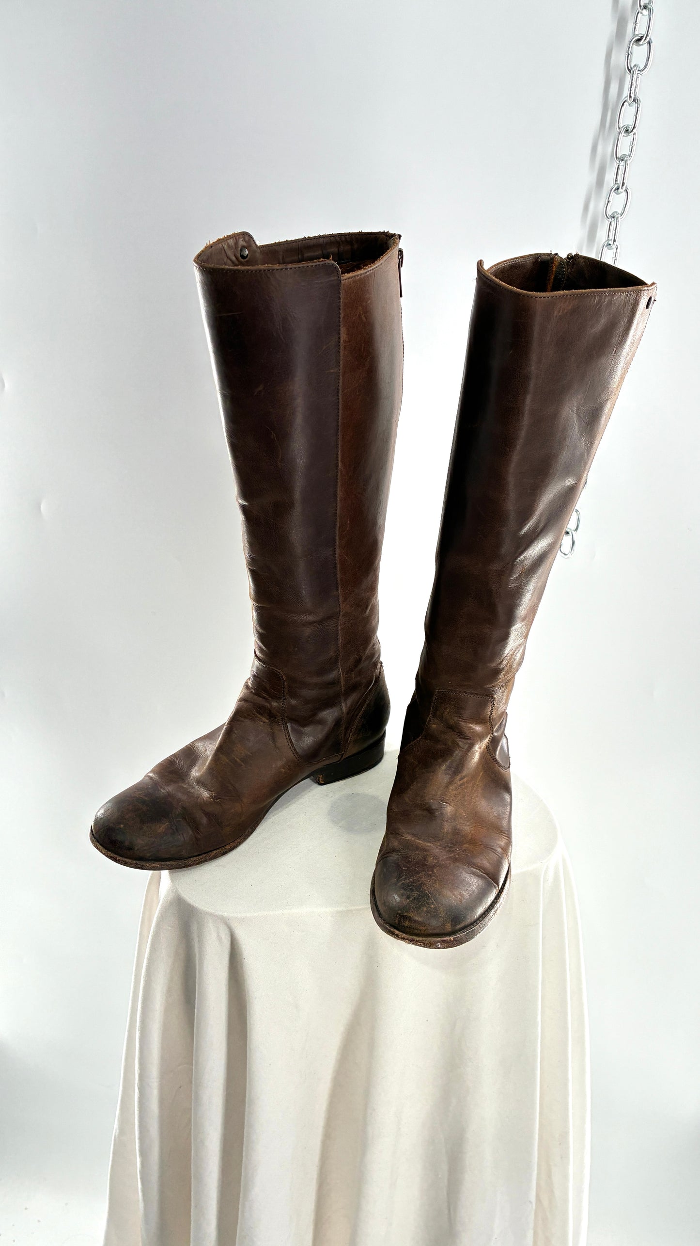 Vintage Distressed FRYE Riding Boots Made in Mexico (8)