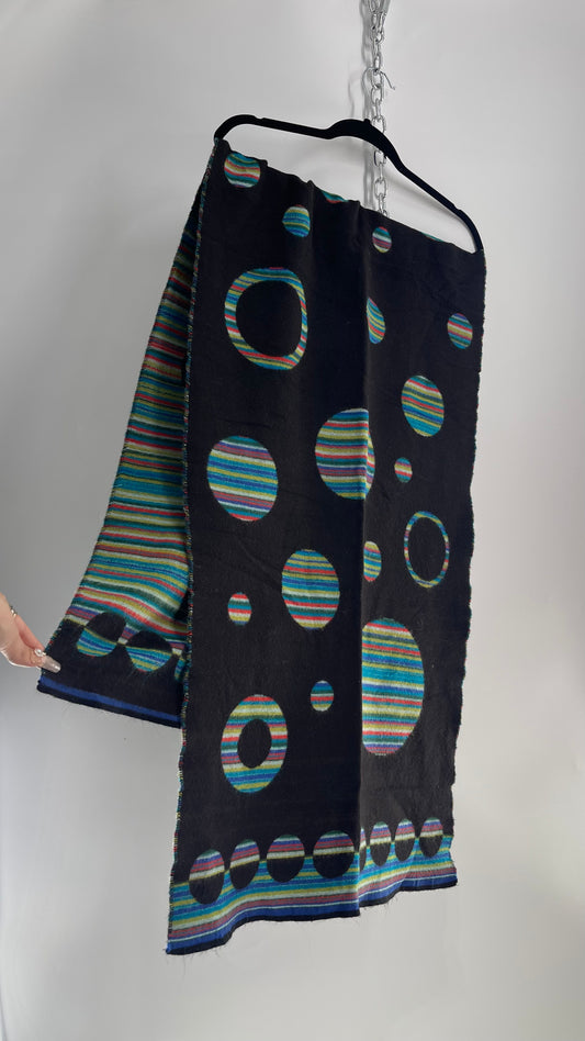 Guillaume de Mons Striped Contrast Abstract Scarf